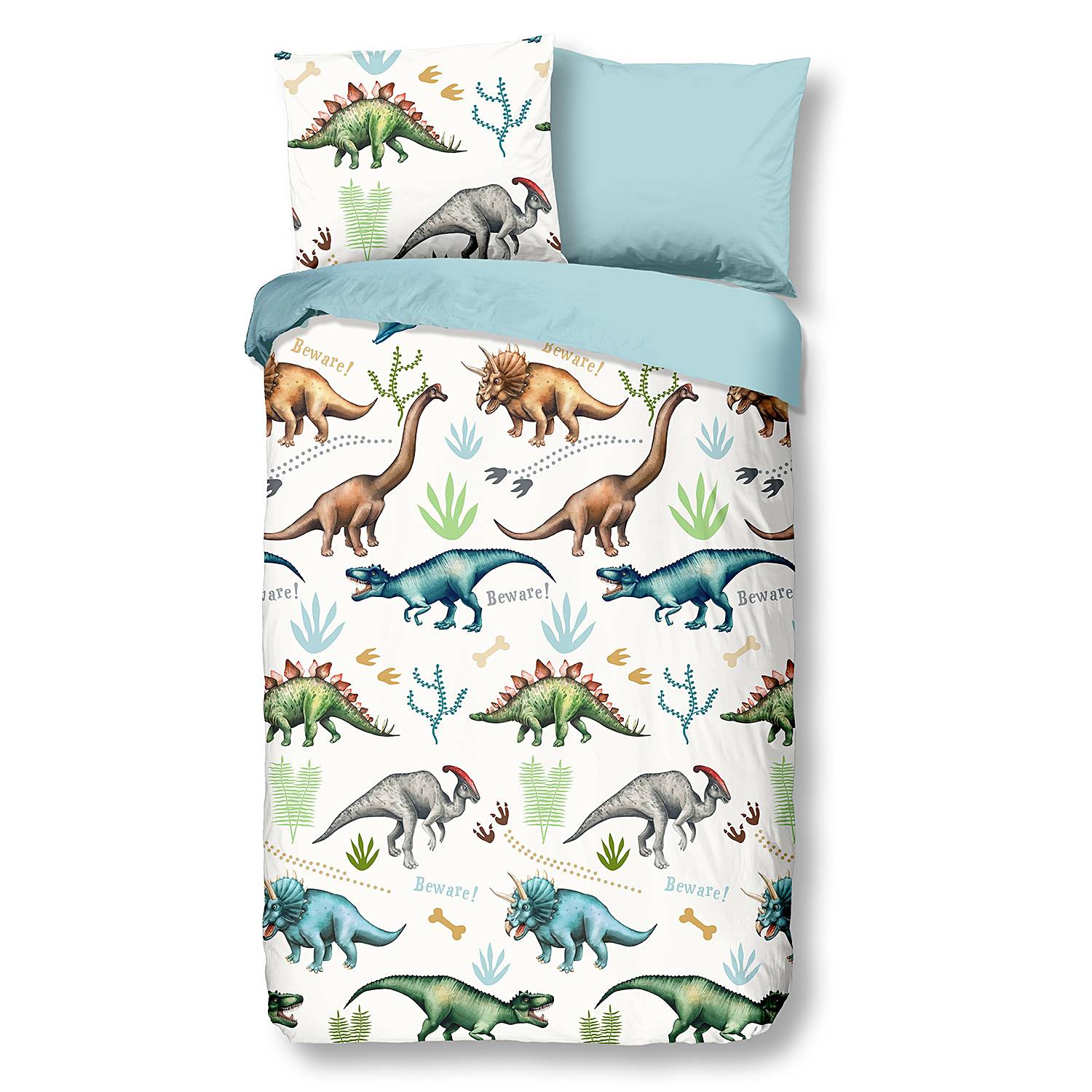 Dino bed linen cotton construction 140x200/220cm pillowcase 70x60cm
