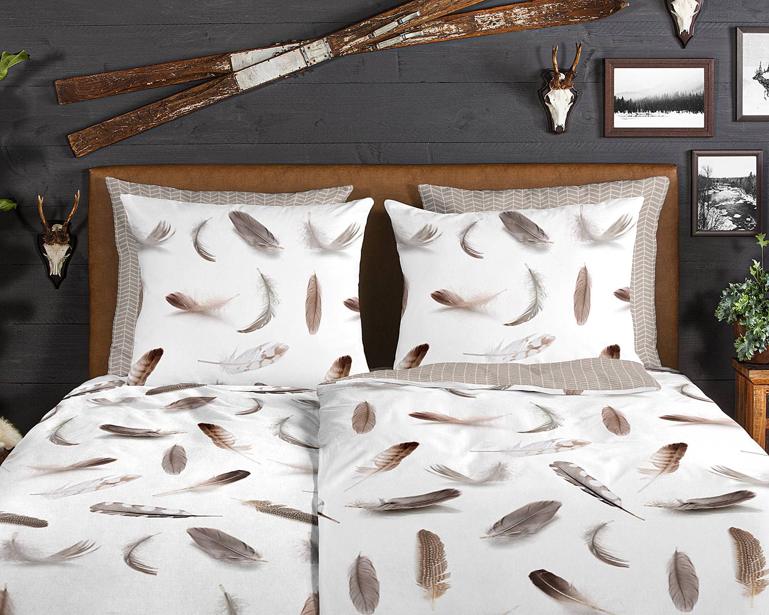 Feathers Bedding Cotton 135x200cm Pillow 80x80cm