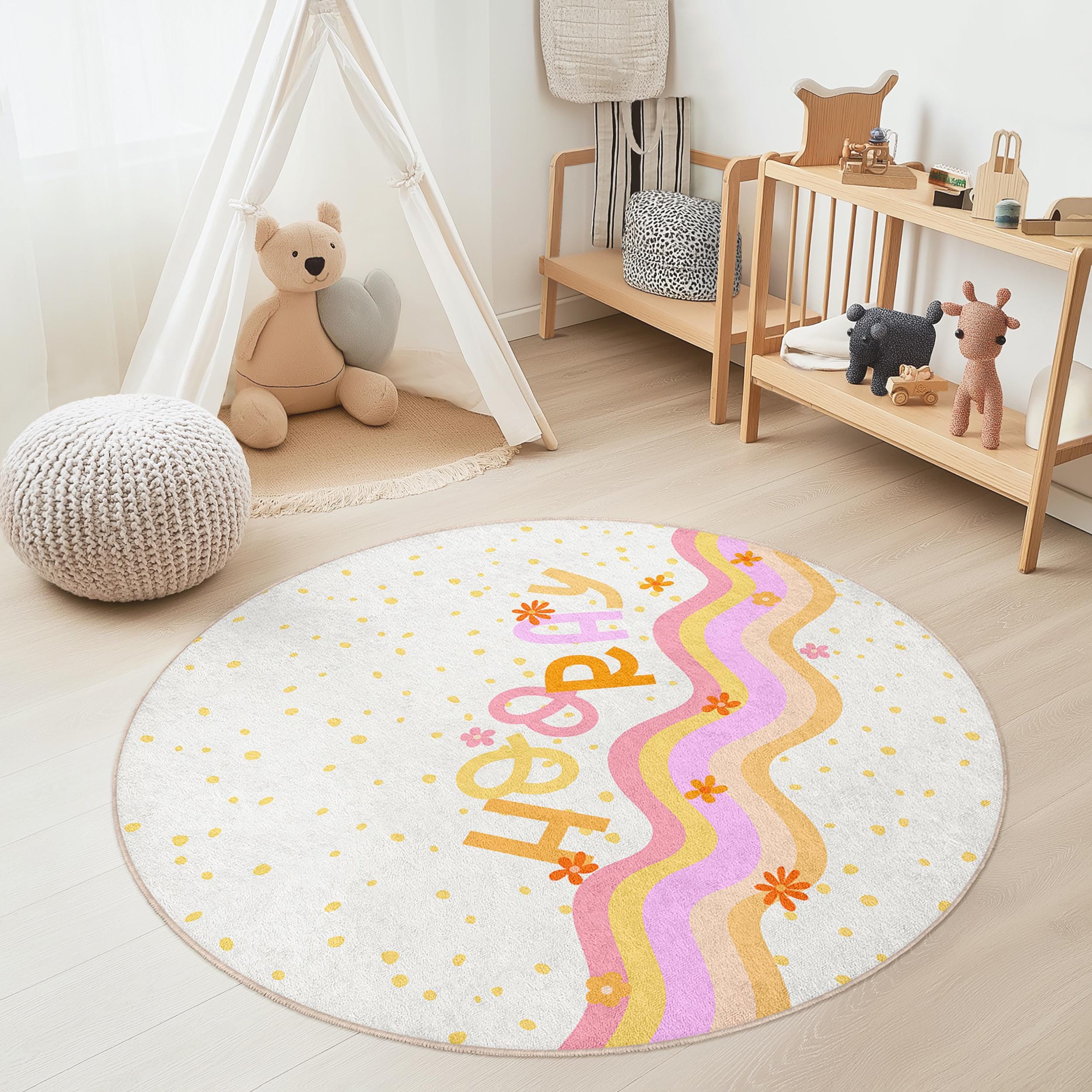 Waves Children's Rug Multicolor Ø120cm