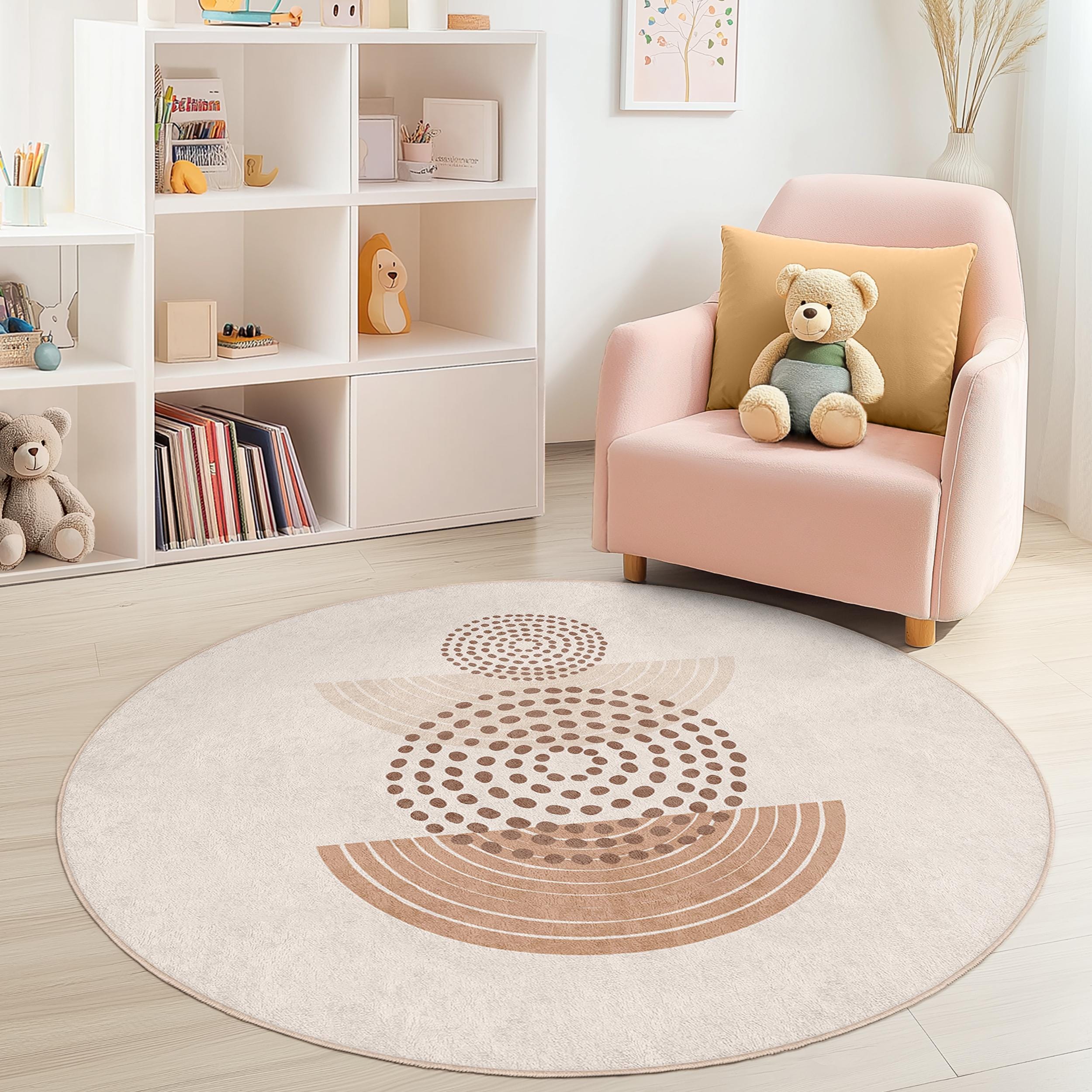 Kreismuster Kinderteppich Mehrfarbig Ø180cm
