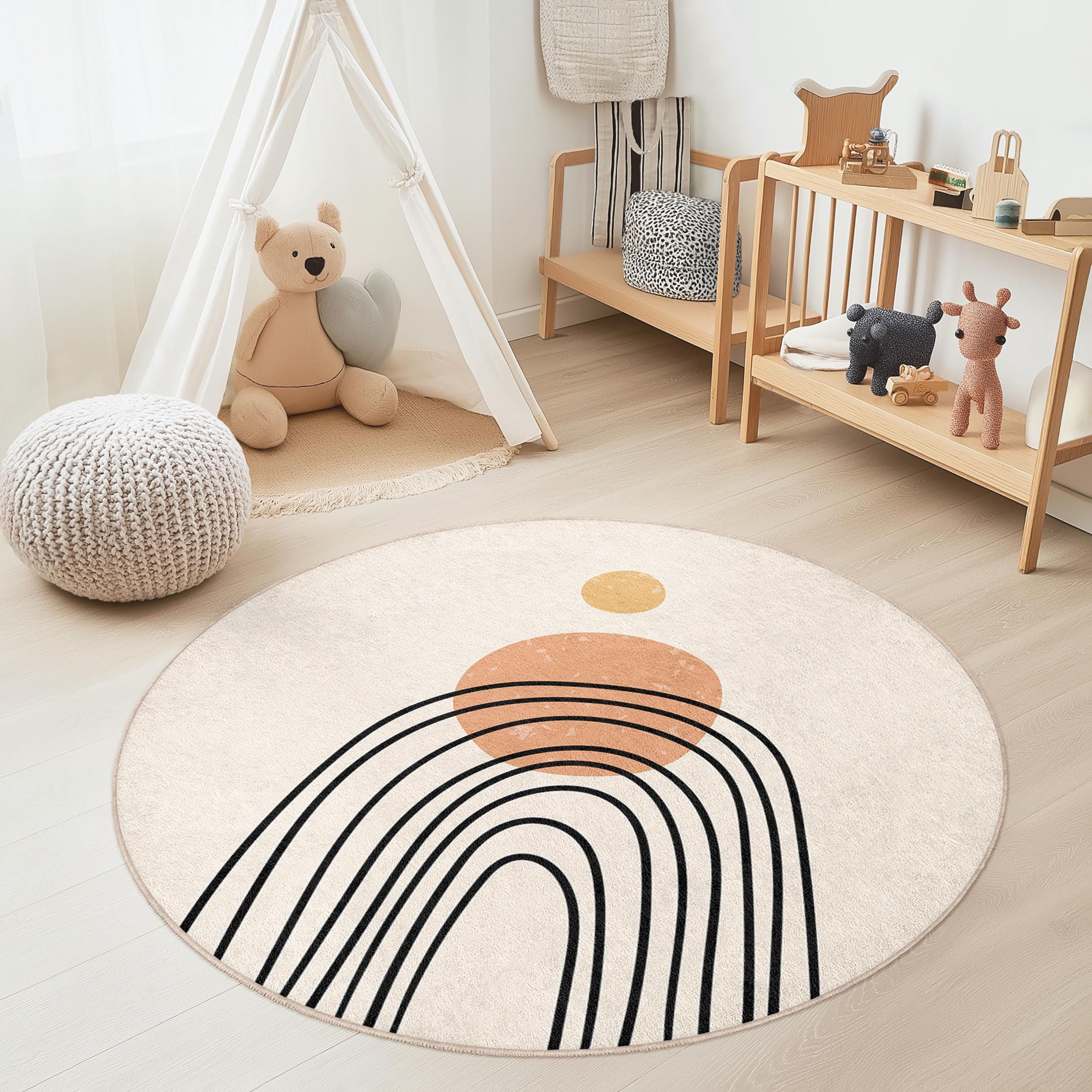 Boho-Bogen Kinderteppich Mehrfarbig Ø180cm