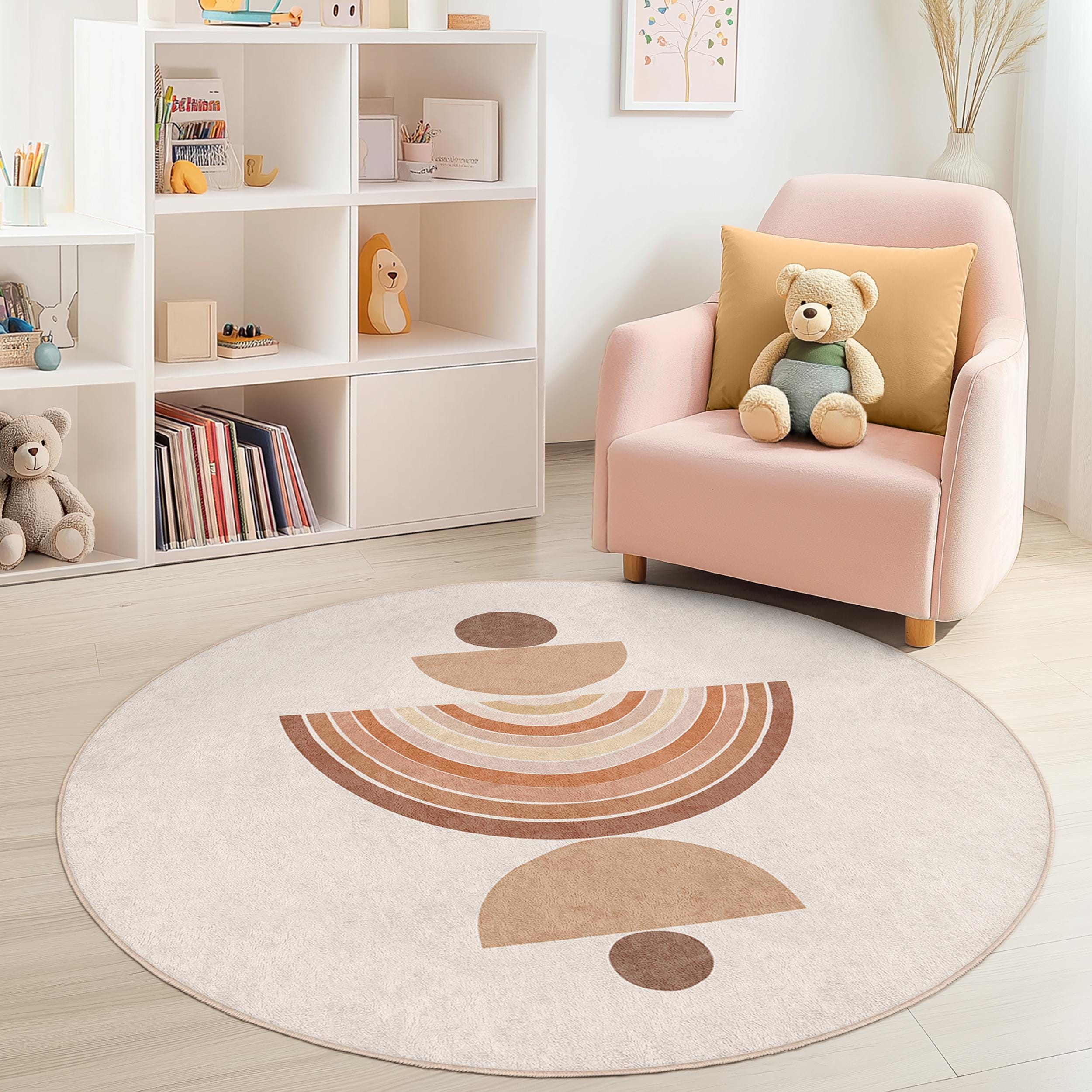 Geometrisches Muster Kinderteppich Mehrfarbig Ø150cm