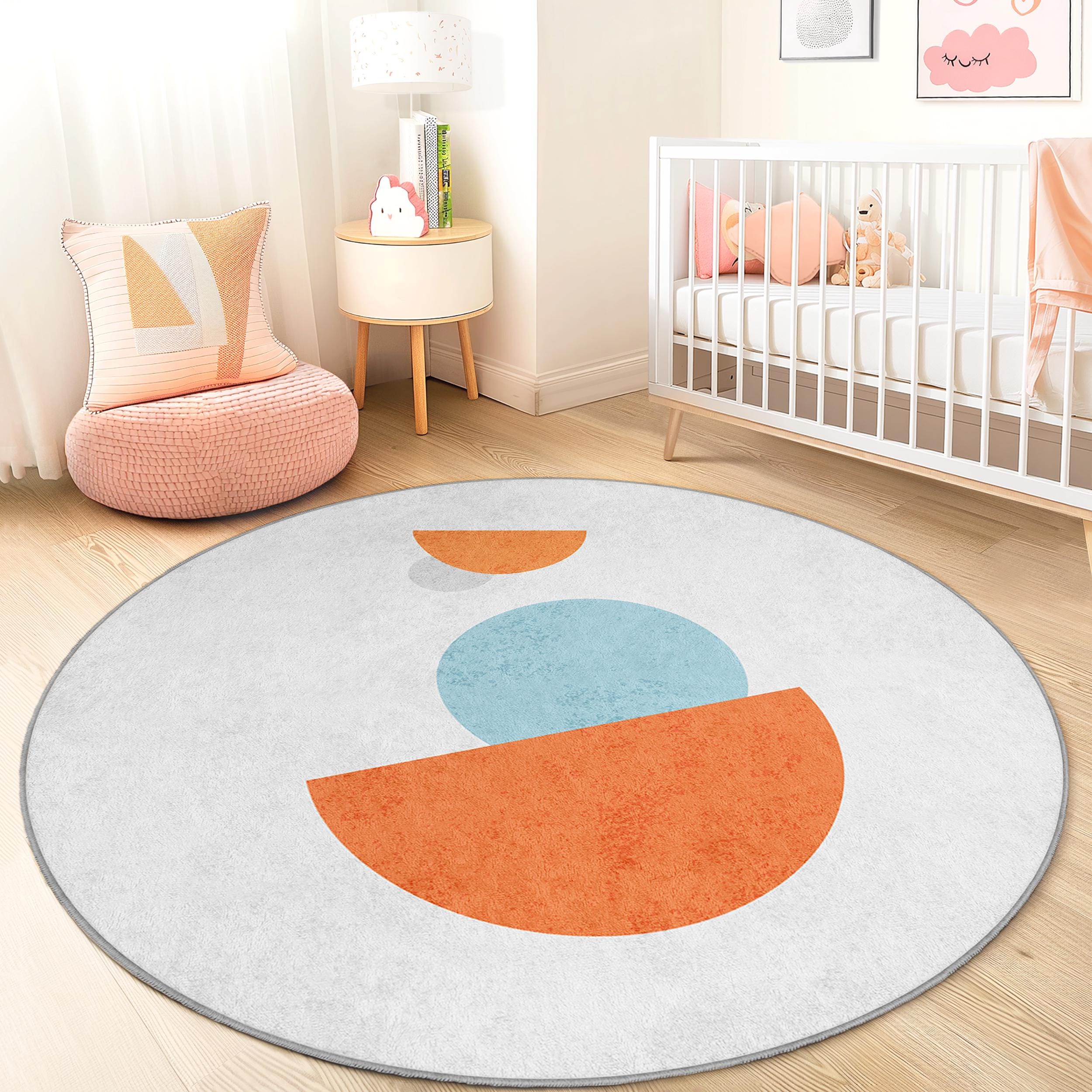 Geometrisches Muster Kinderteppich Mehrfarbig Ø150cm