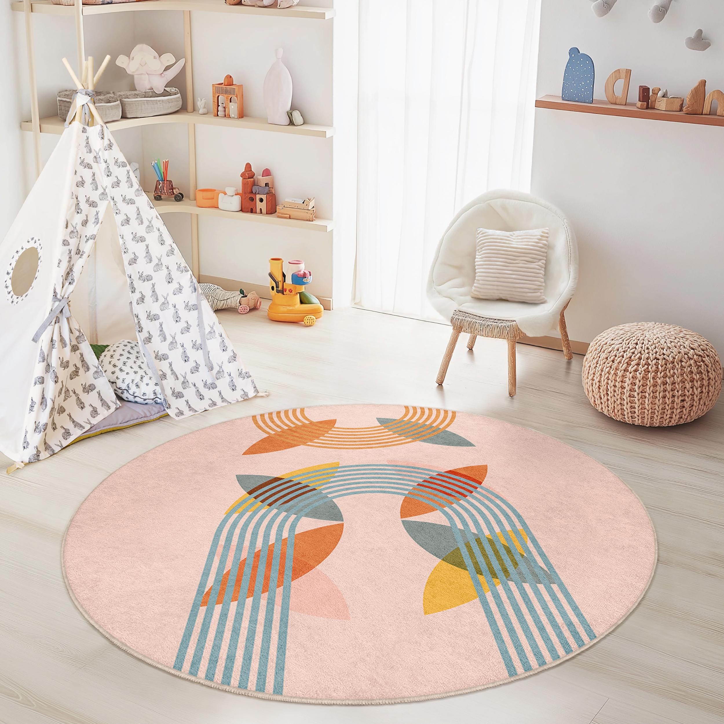 Rainbow Children's Rug Multicolored Ø180cm