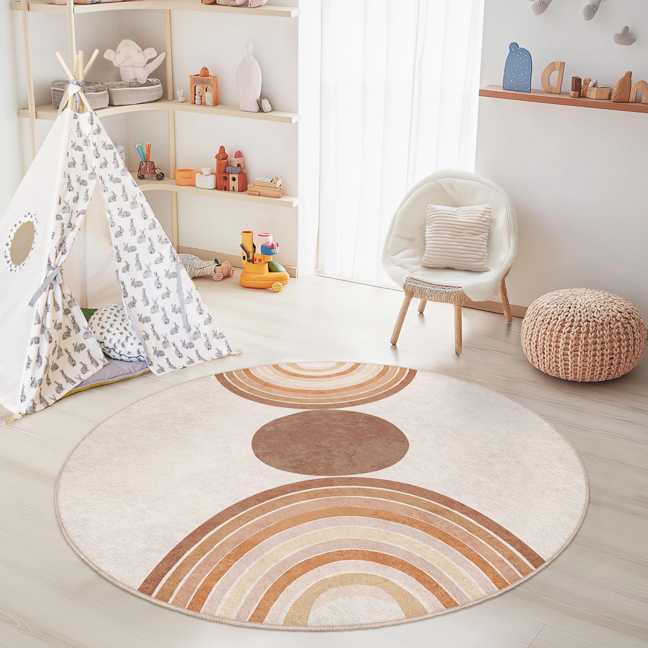 Boho-Rainbow Children's Rug Multicolored Ø120cm