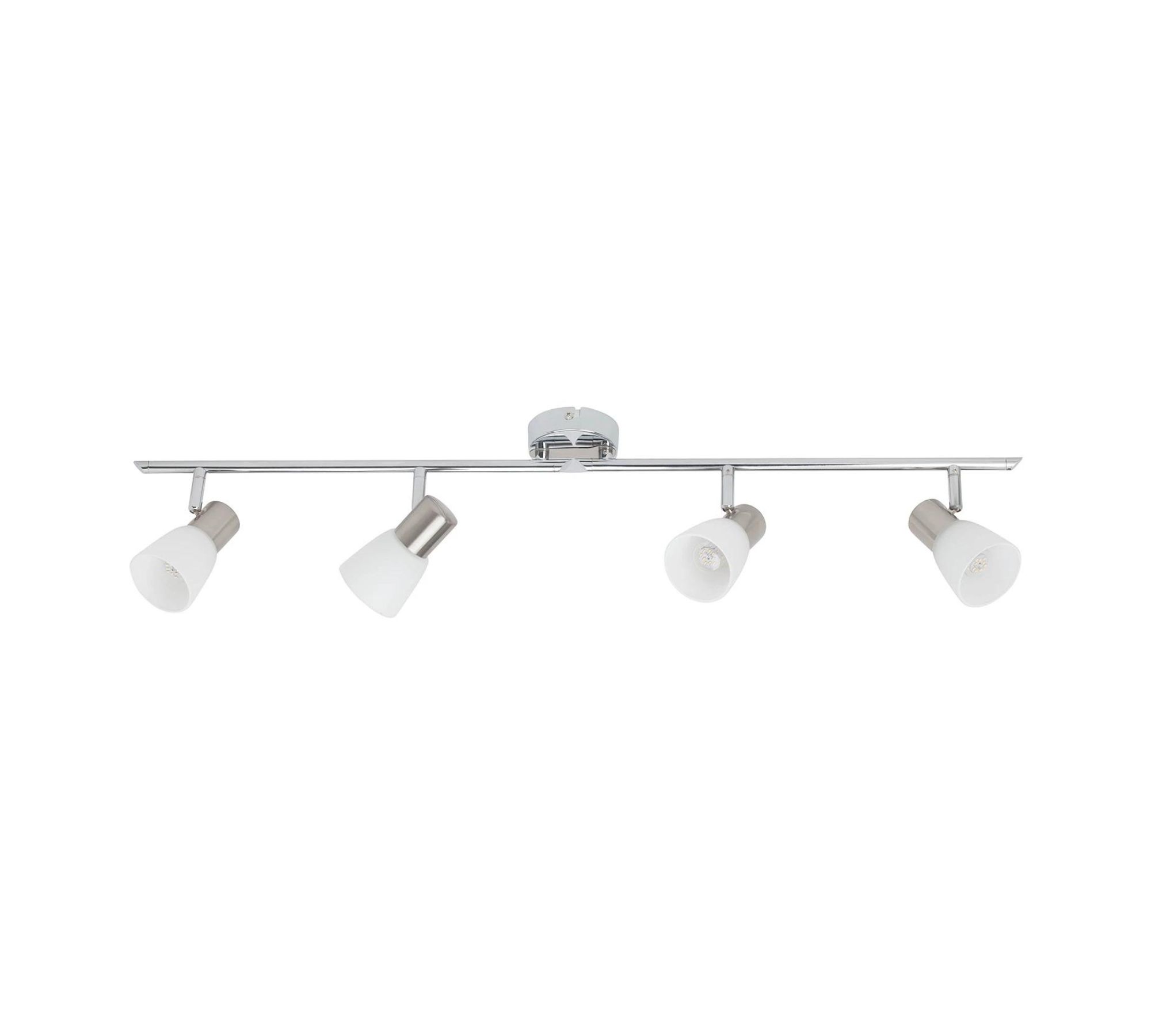LED Ceiling light 4-lamp Metal Glass Silver