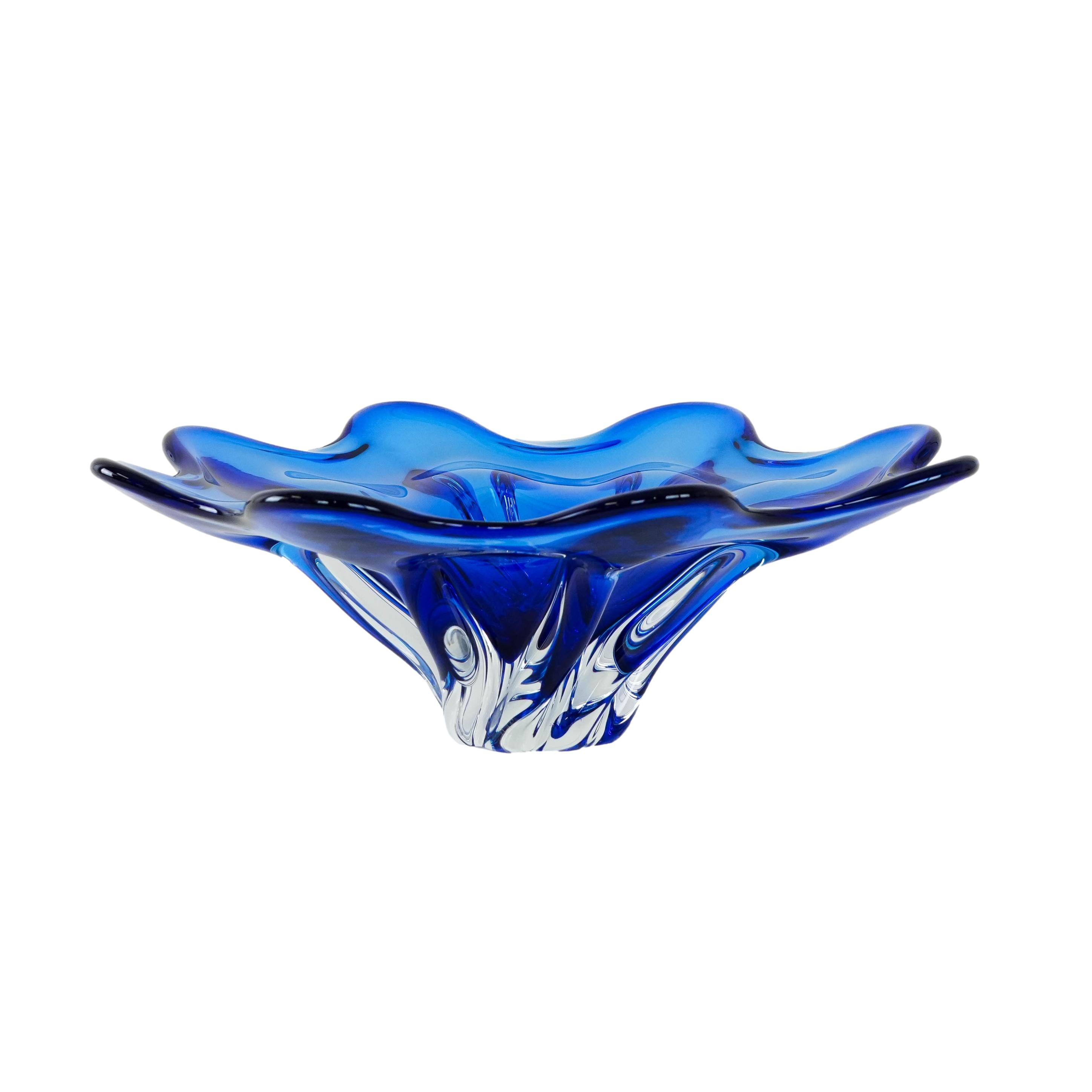 Cobalt-Flower bowl Blue 1970s