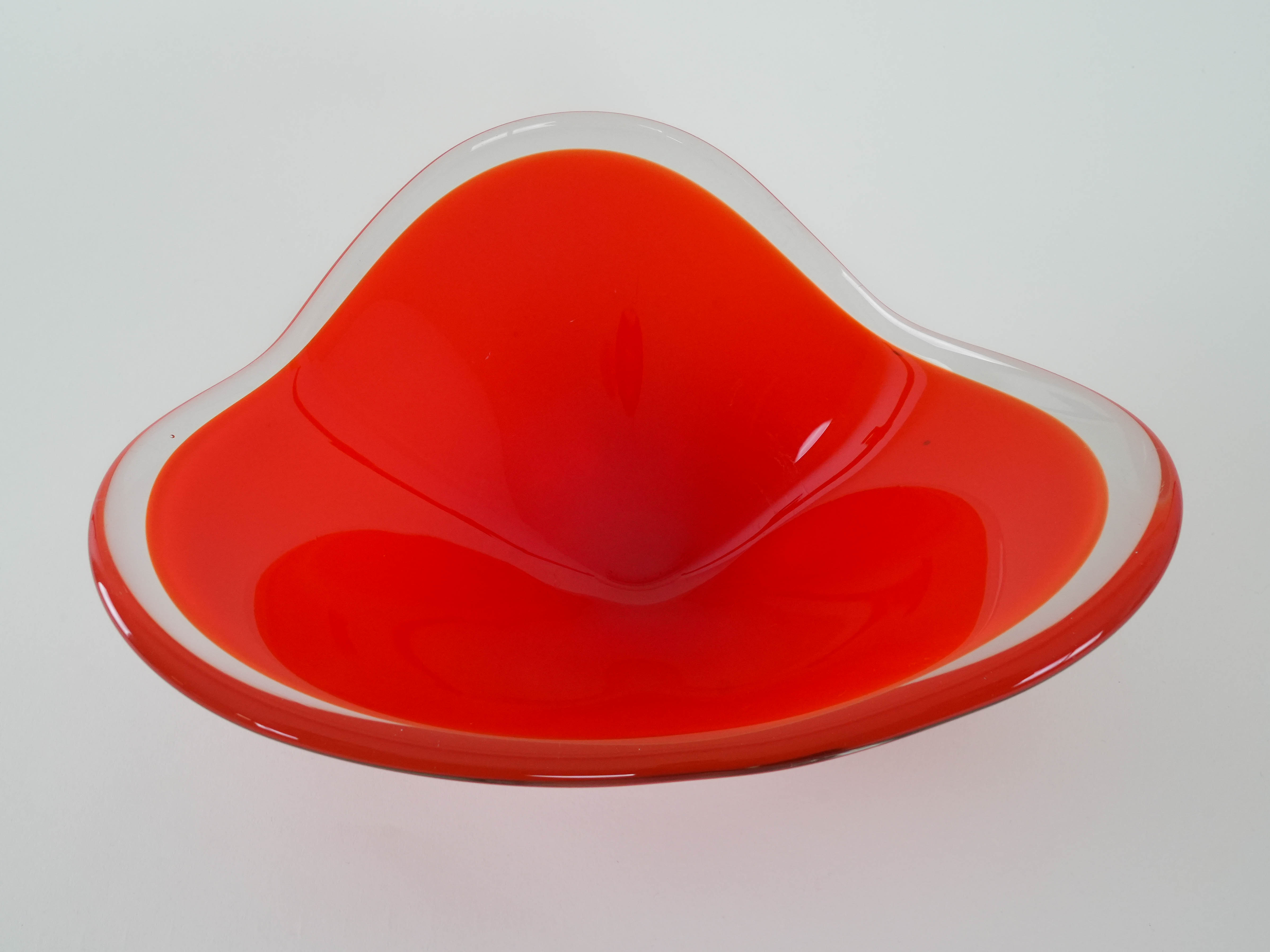 Plate Murano glass Red 1960s
