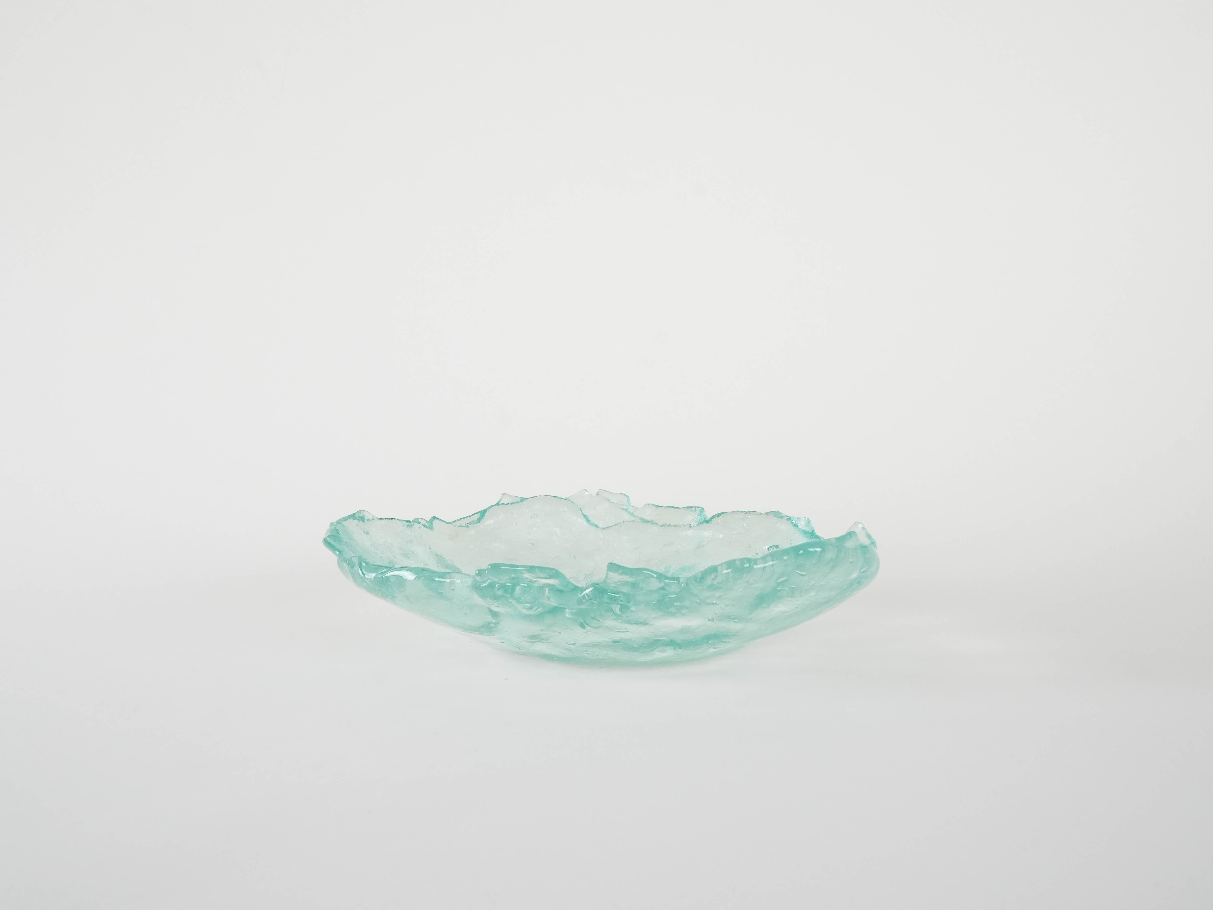 Glasschale Grün Transparent 1970er Jahre