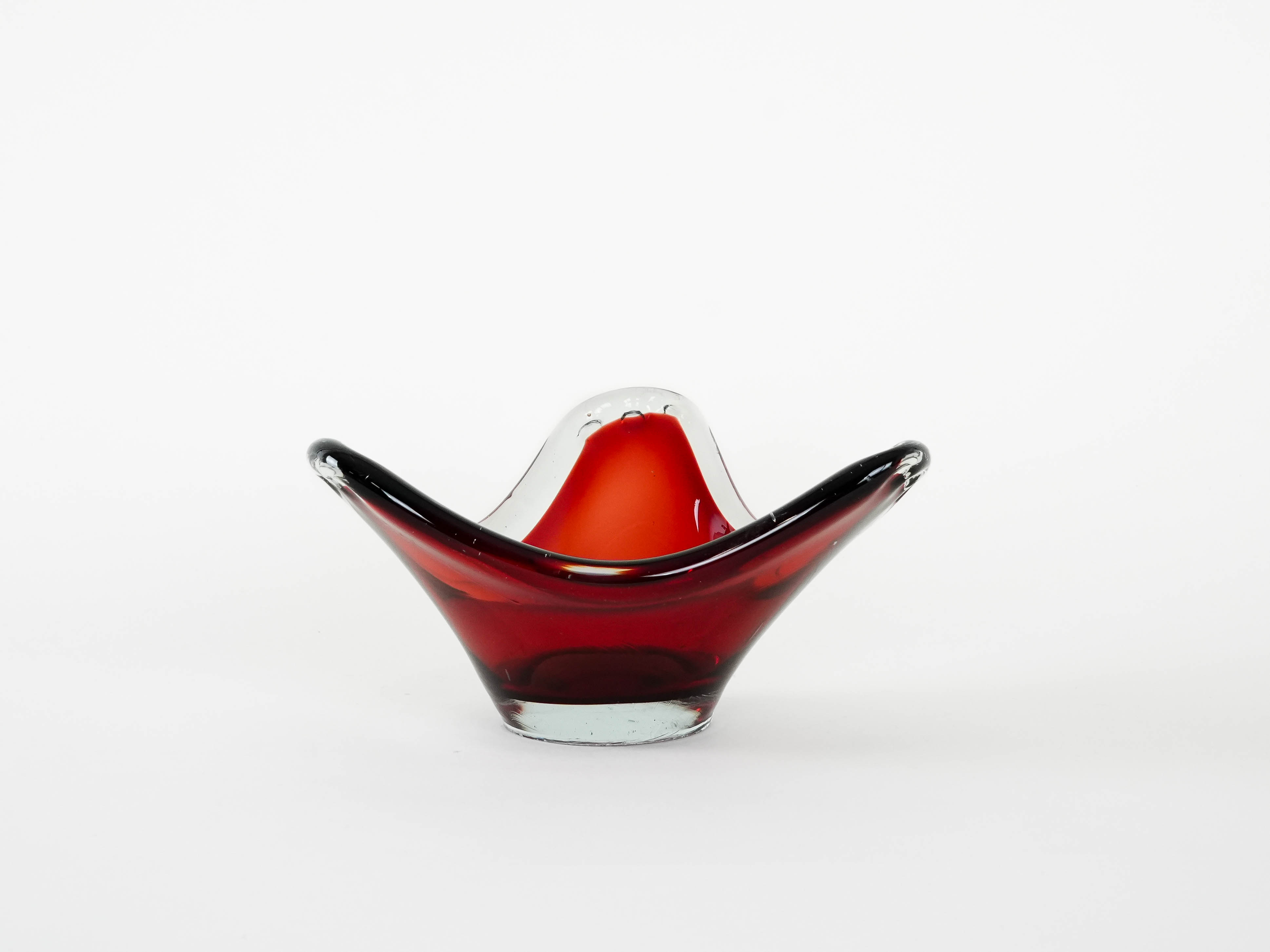 Rubinplatte Murano-Glas 1960er Jahre