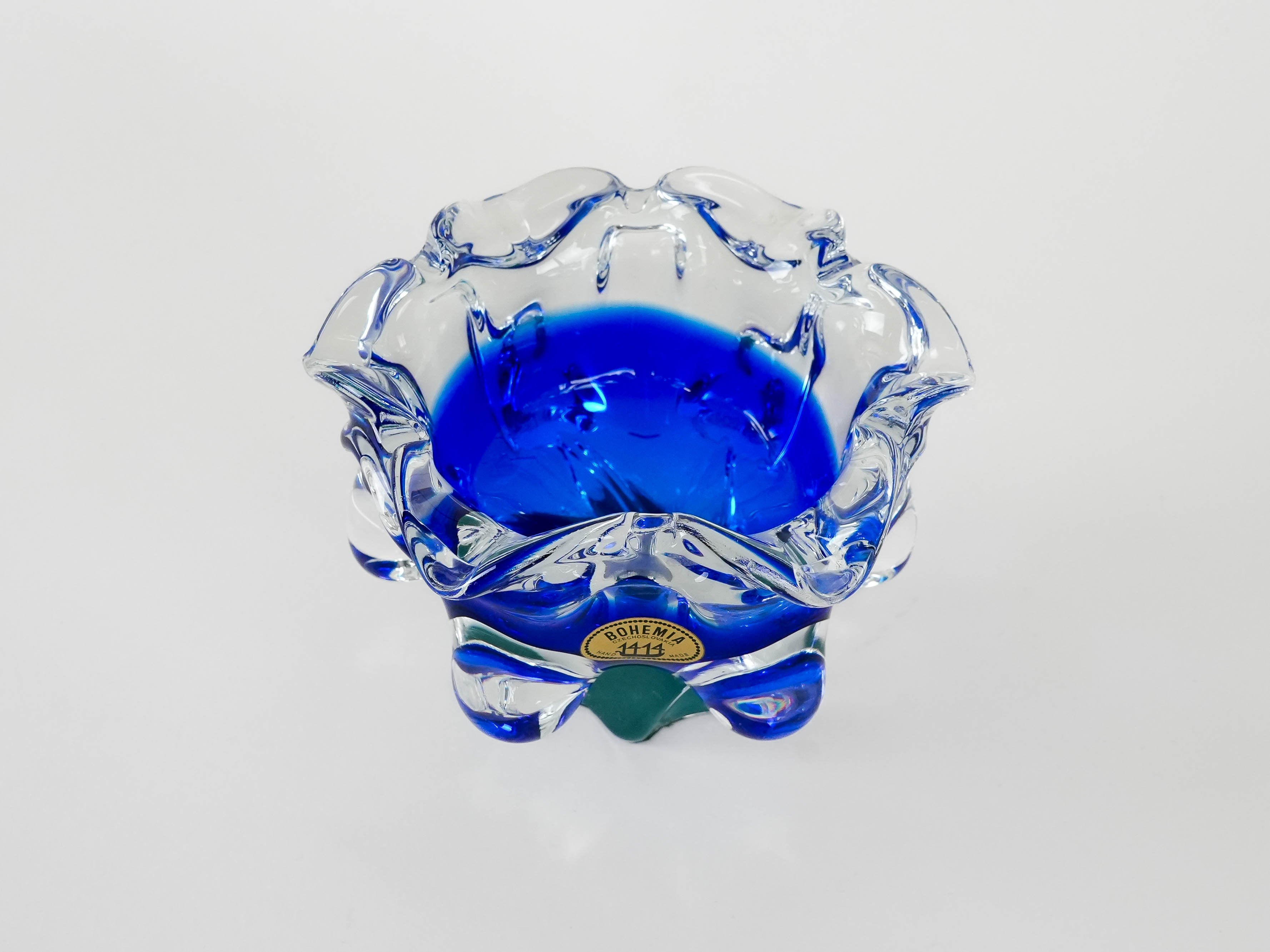 Bohemian Bowl Blue Transparent 1970s