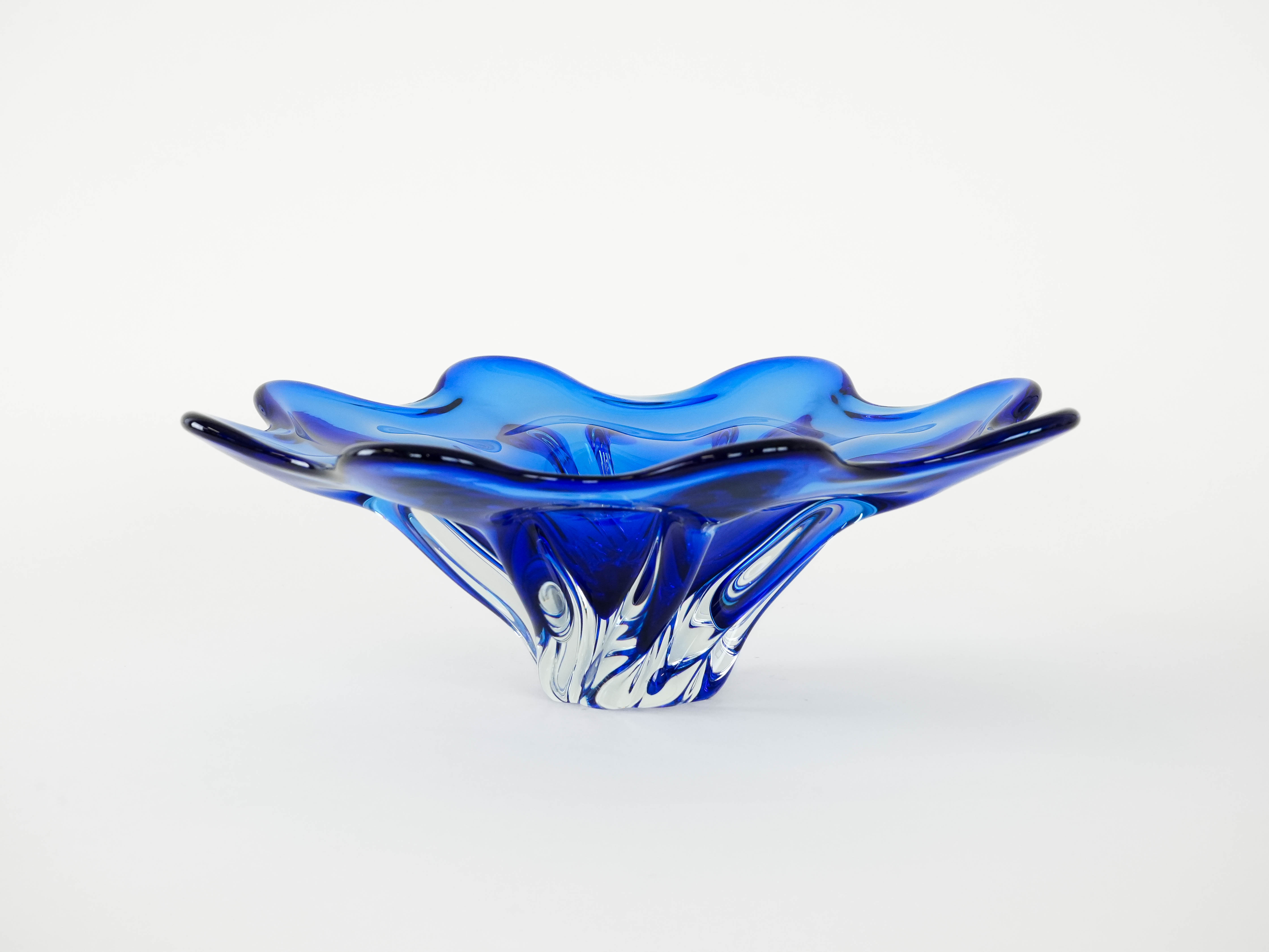 Kobalt-Blumenschale Blau 1970er Jahre