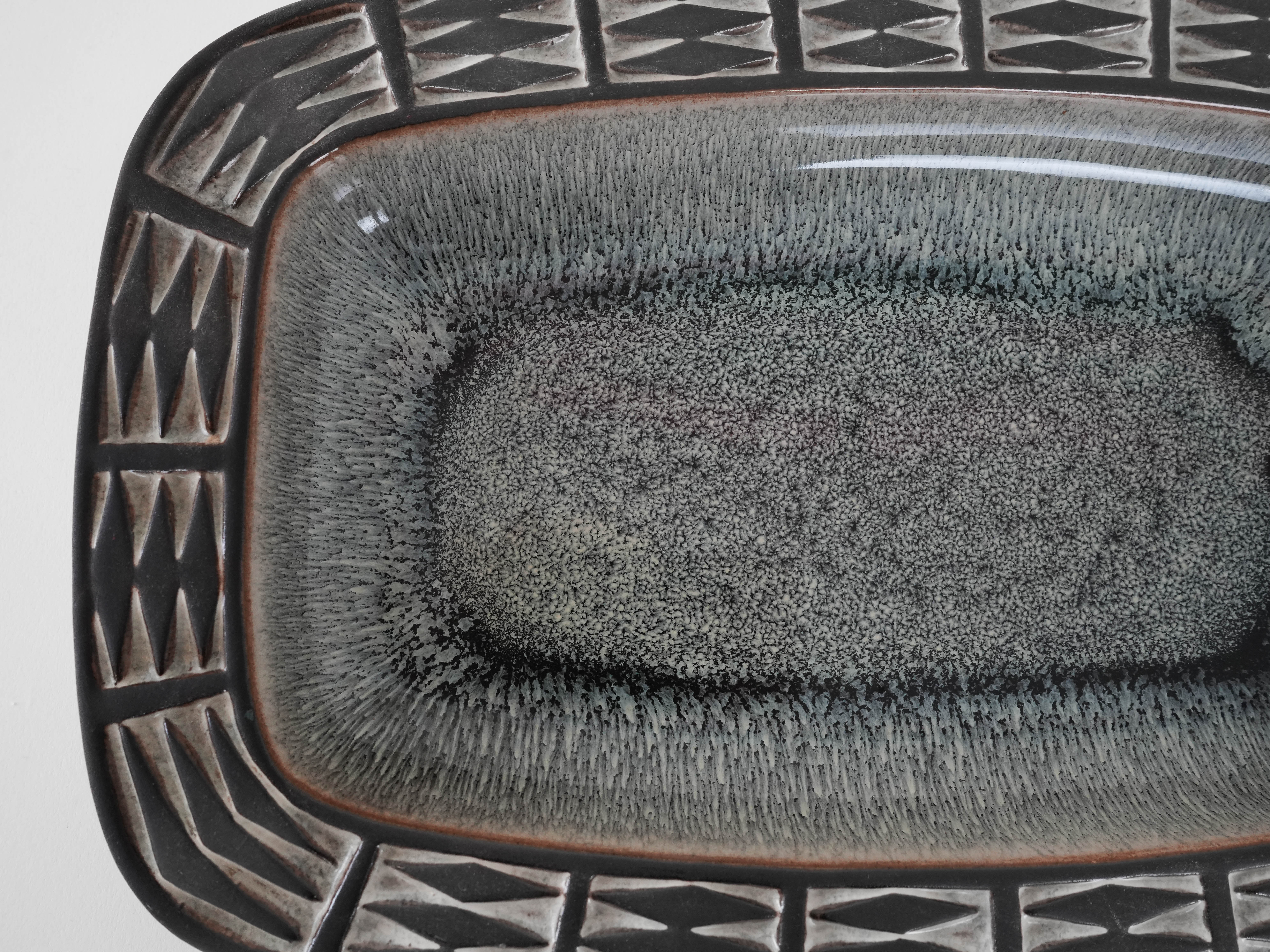 Ceramic plate Brown 1960s
