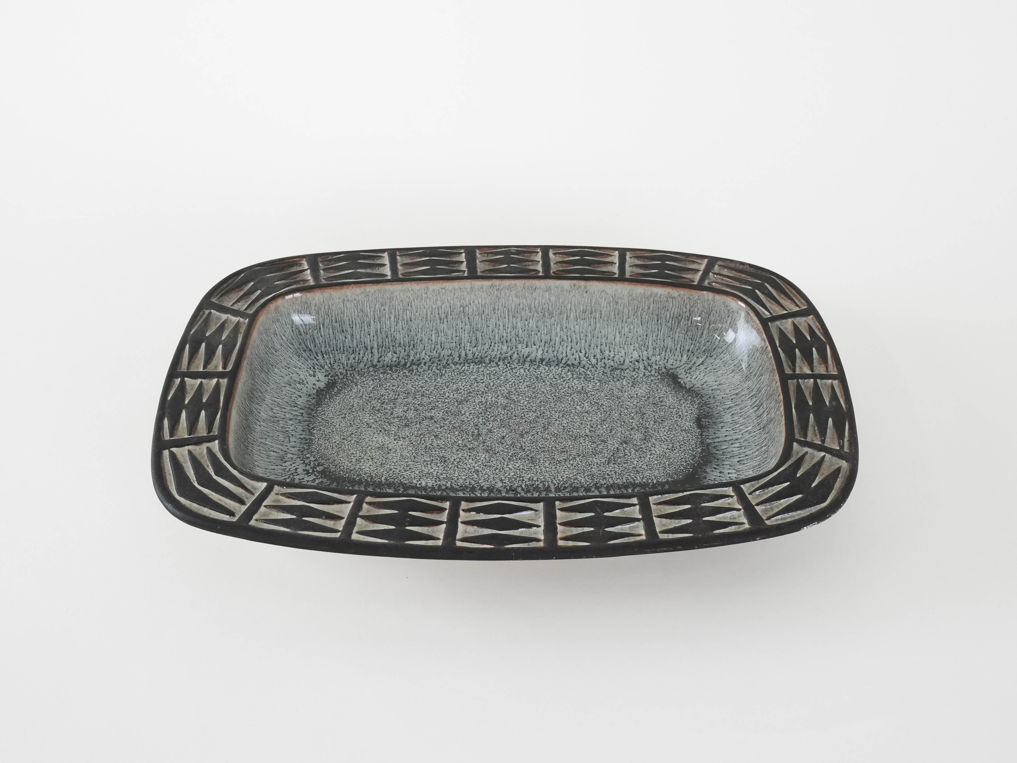 Ceramic plate Brown 1960s