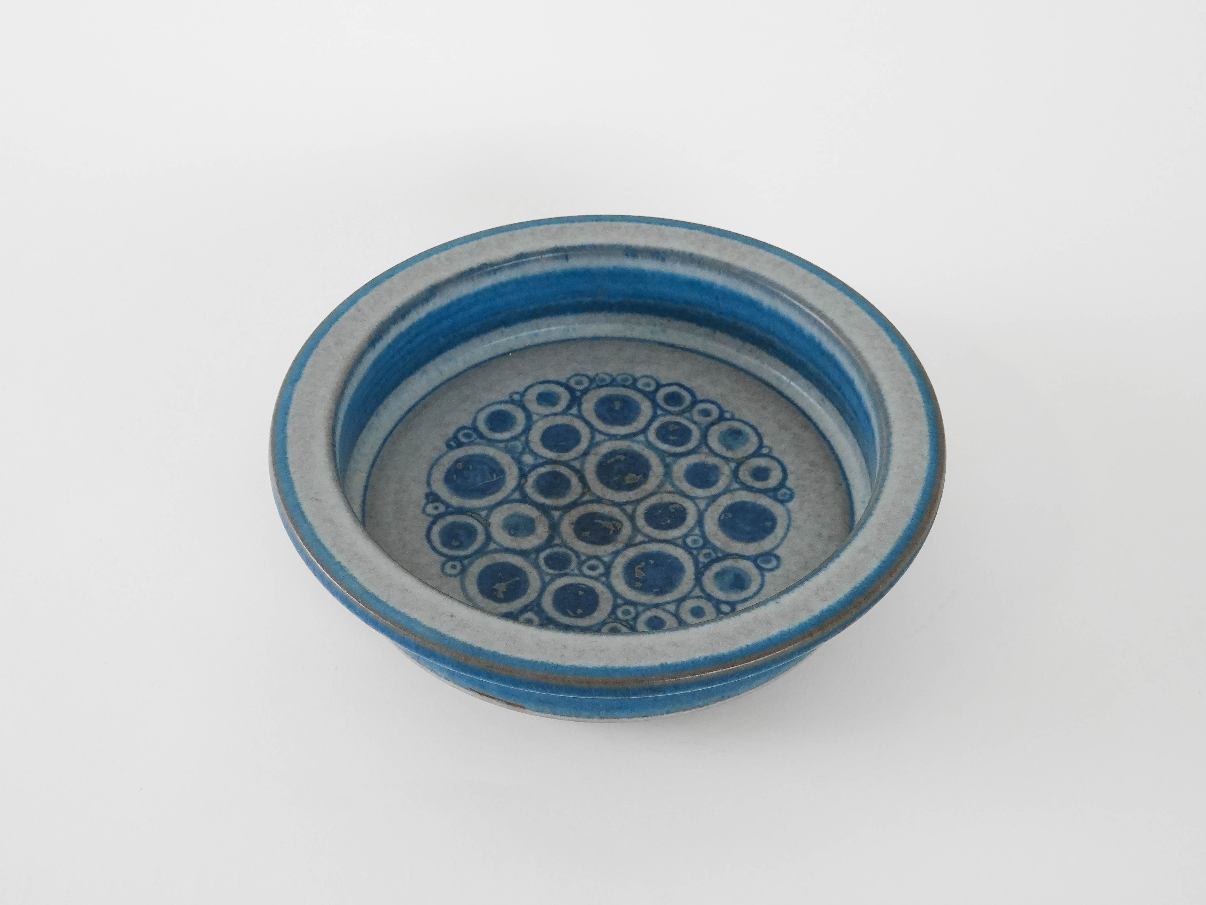 Ciotola in ceramica blu anni '60