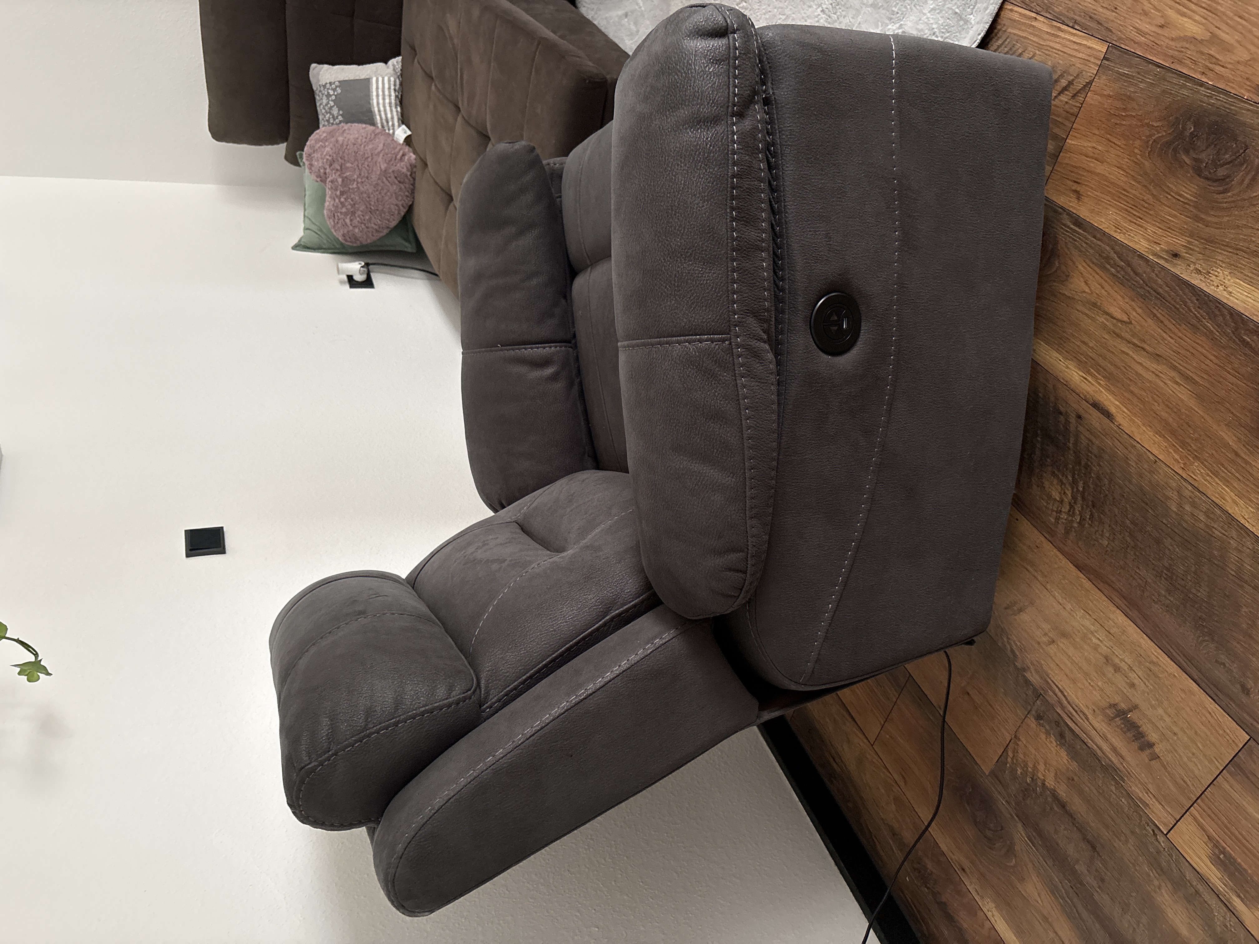 Armchair Reclining Function Grey