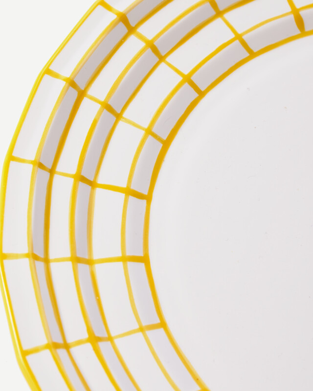 2x Digi Plate Porcelain White Yellow