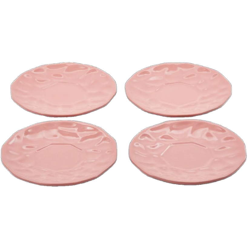 4x Koa Plate Set Ceramic Pink