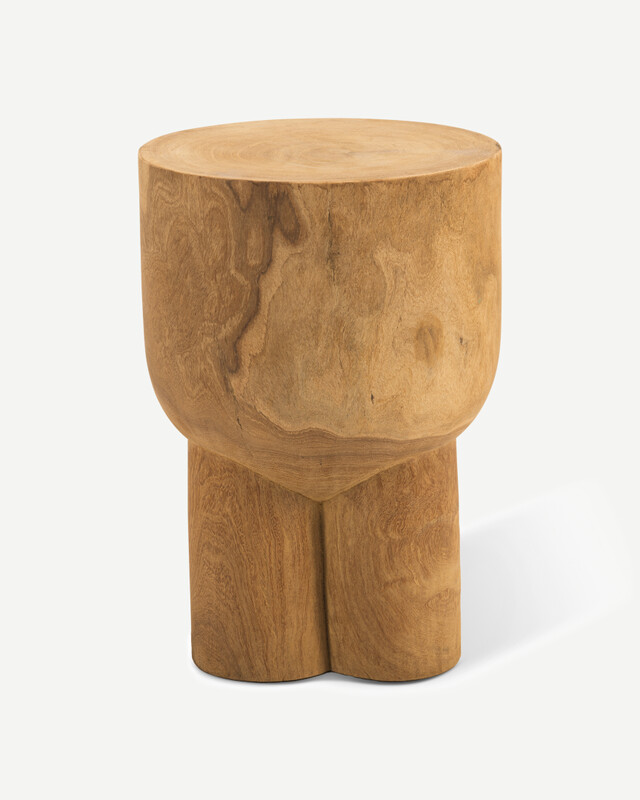 Pile Kruk Stool Wood Cognac