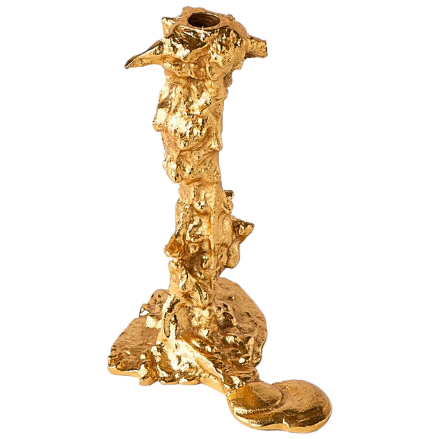 Drip Candle Holder Aluminum Gold