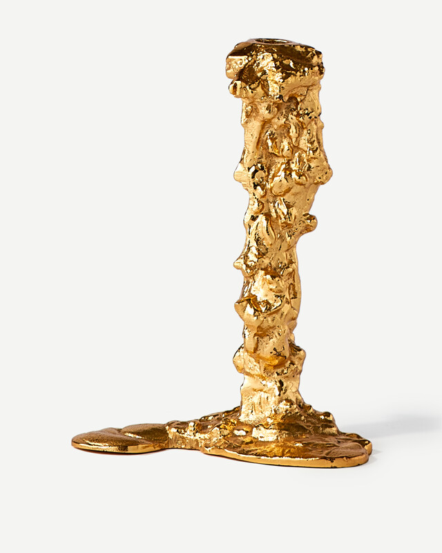 Drip Candle Holder Aluminum Gold