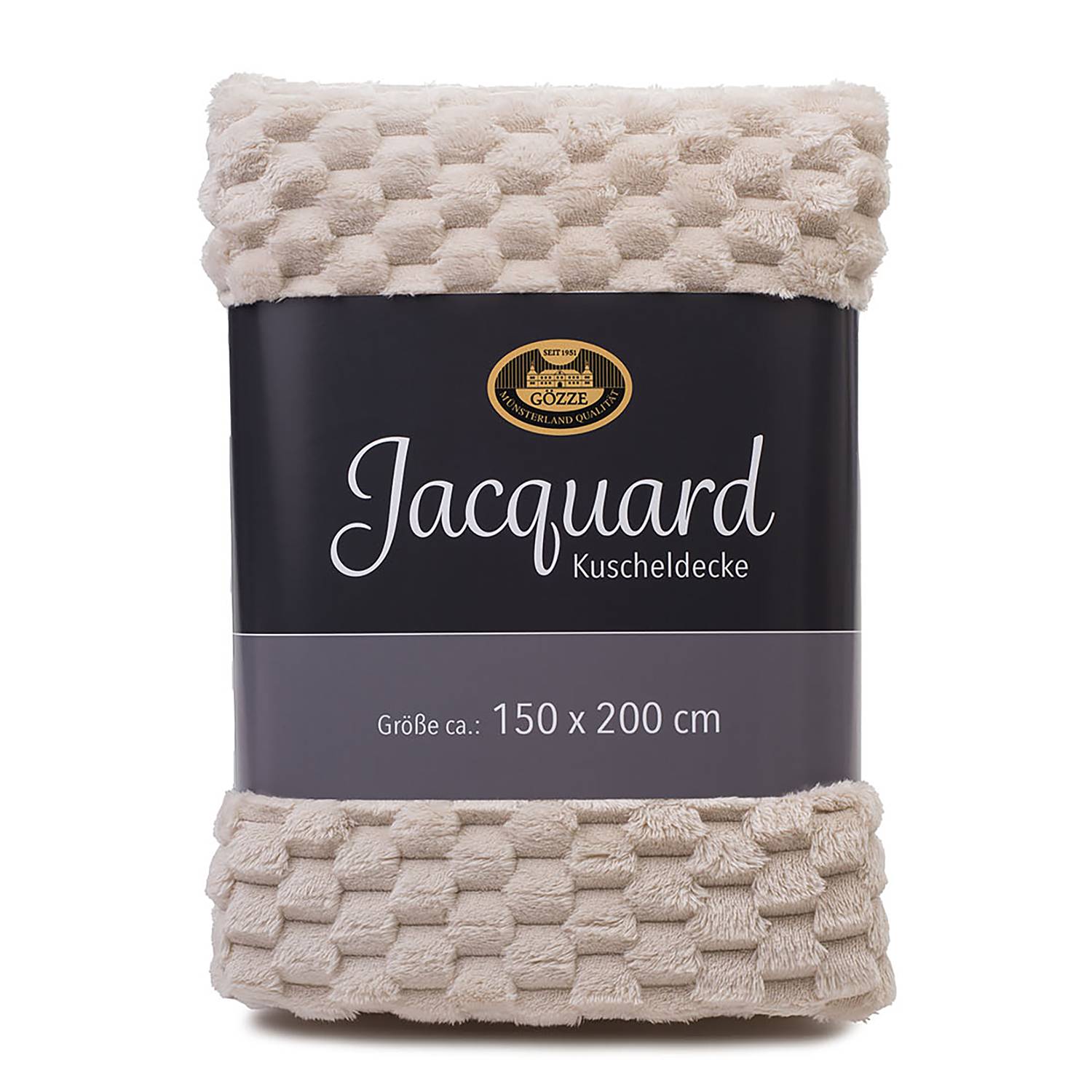 Blanket Jacquard Bubbles Polyester Cream 150 x 200 cm