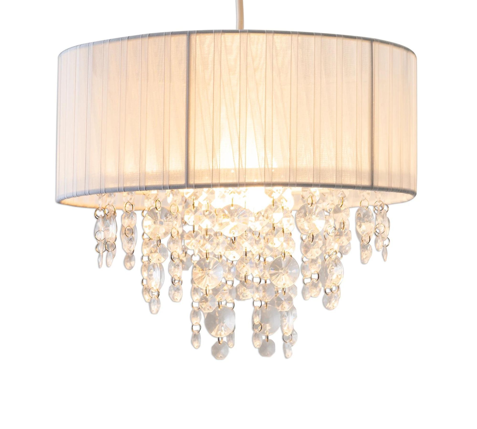 Pendant lamp 1-bulb textile plastic