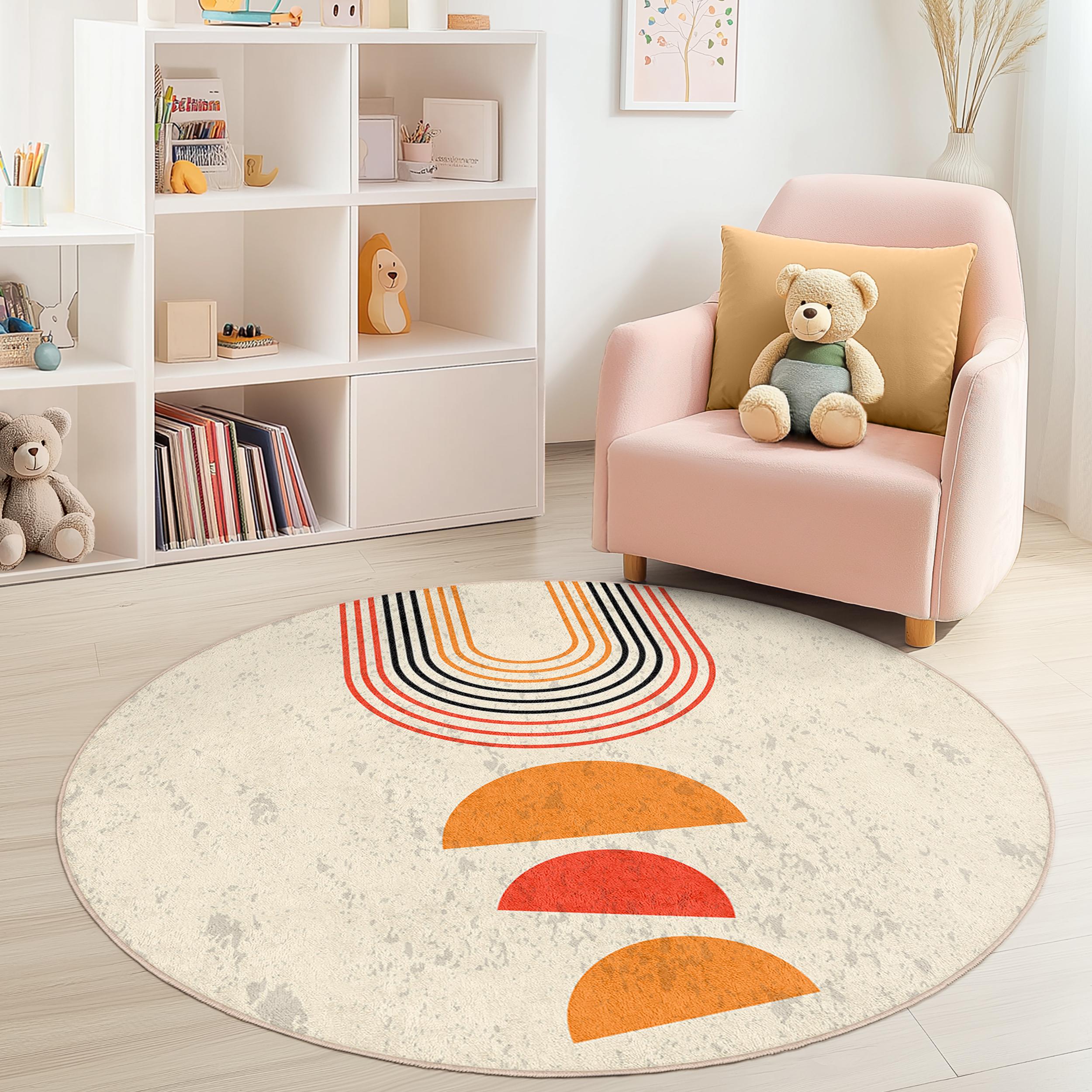 Circular pattern Children's rug Multicolored Ø180cm