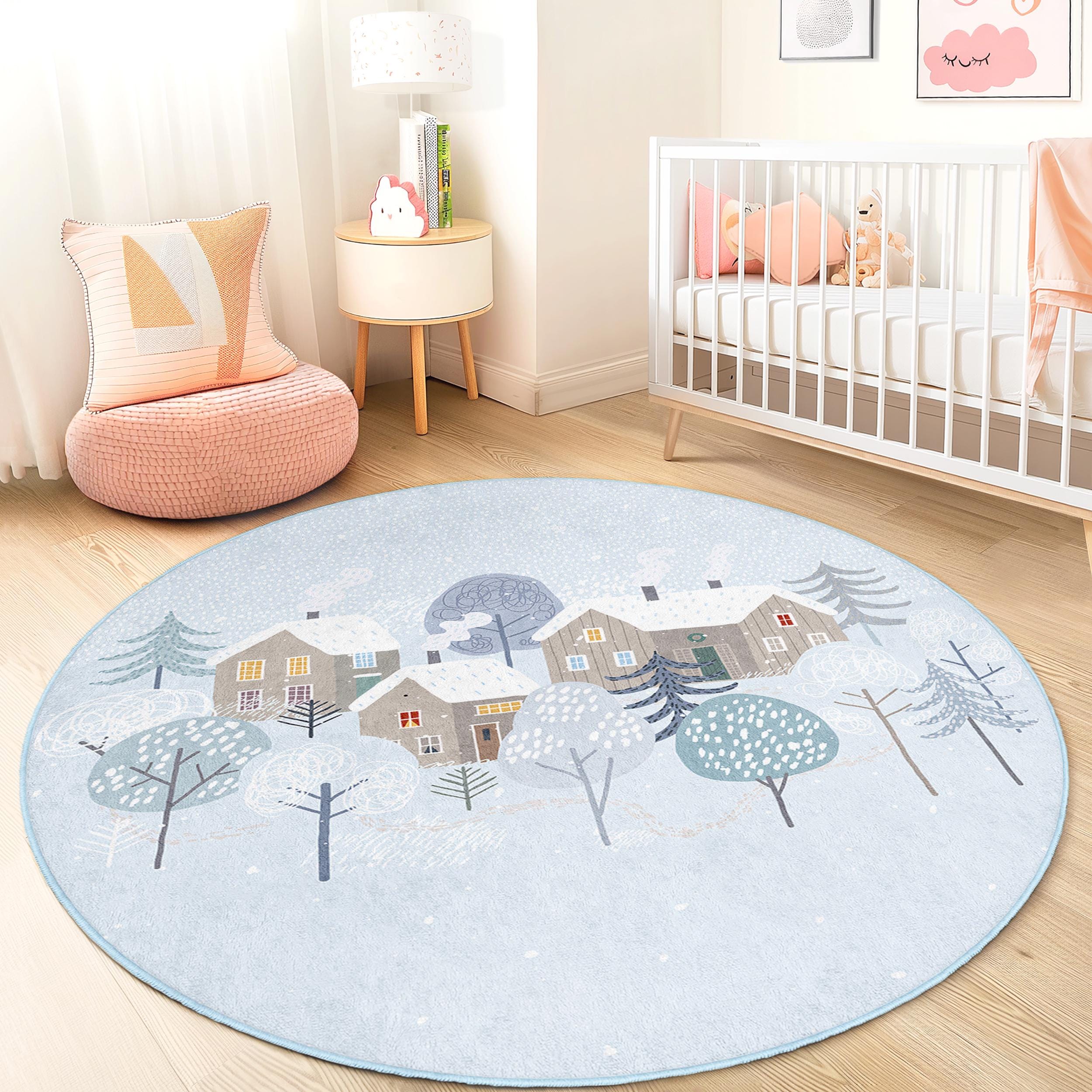 Winter Wonderland Kinderteppich Mehrfarbig Ø120cm