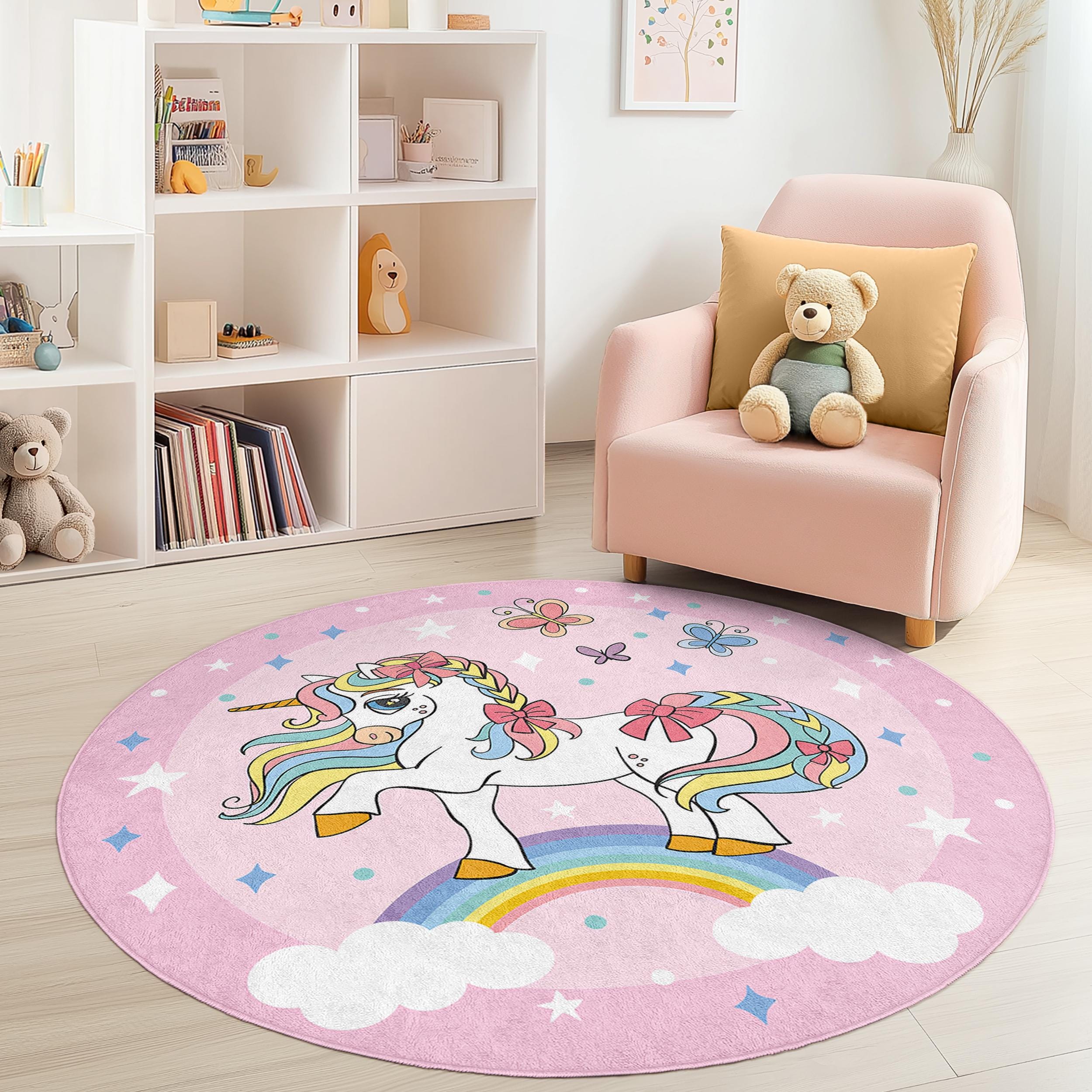 Unicorn children's rug Multicolor Ø150cm