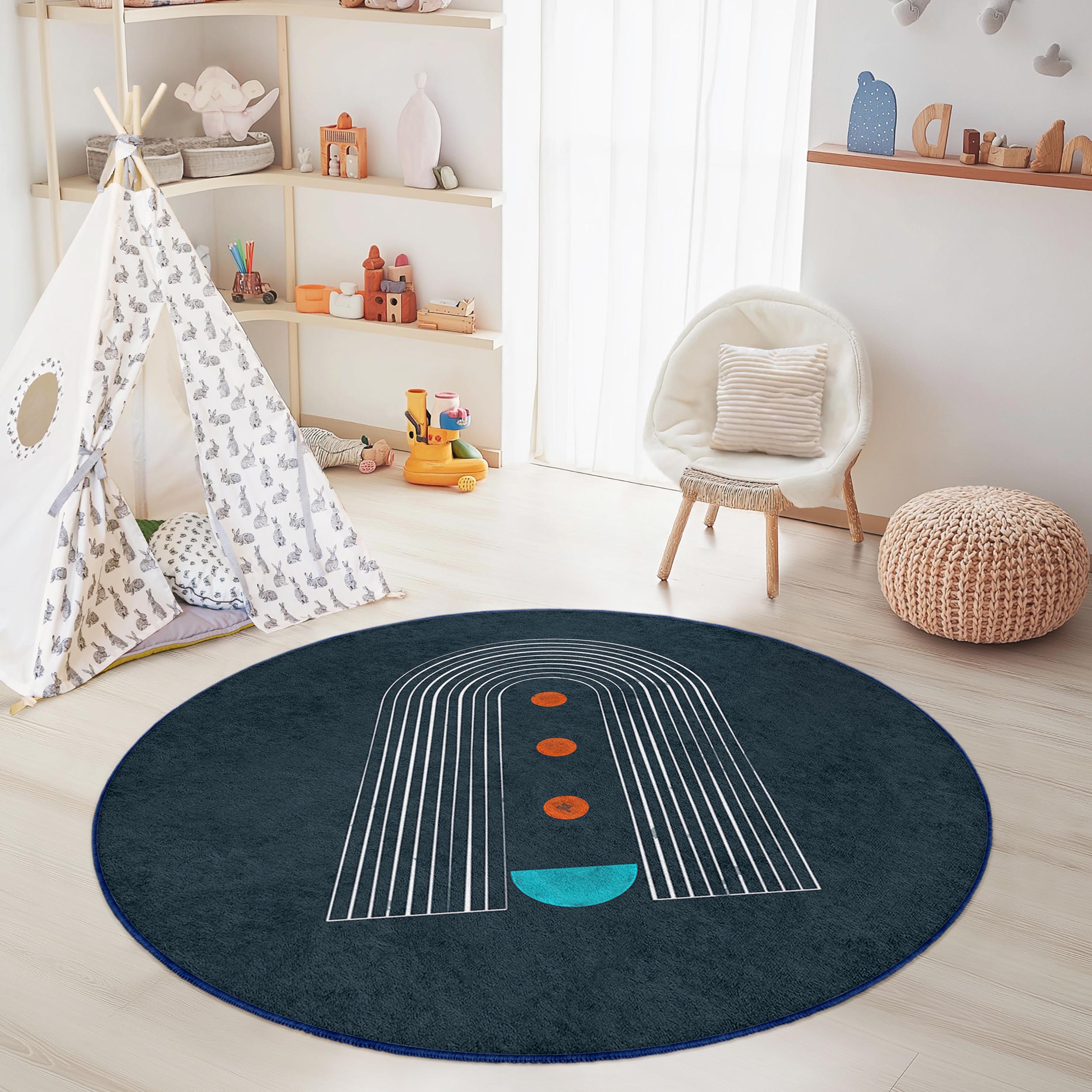 Rainbow clouds children's play mat Multicolored Ø150cm
