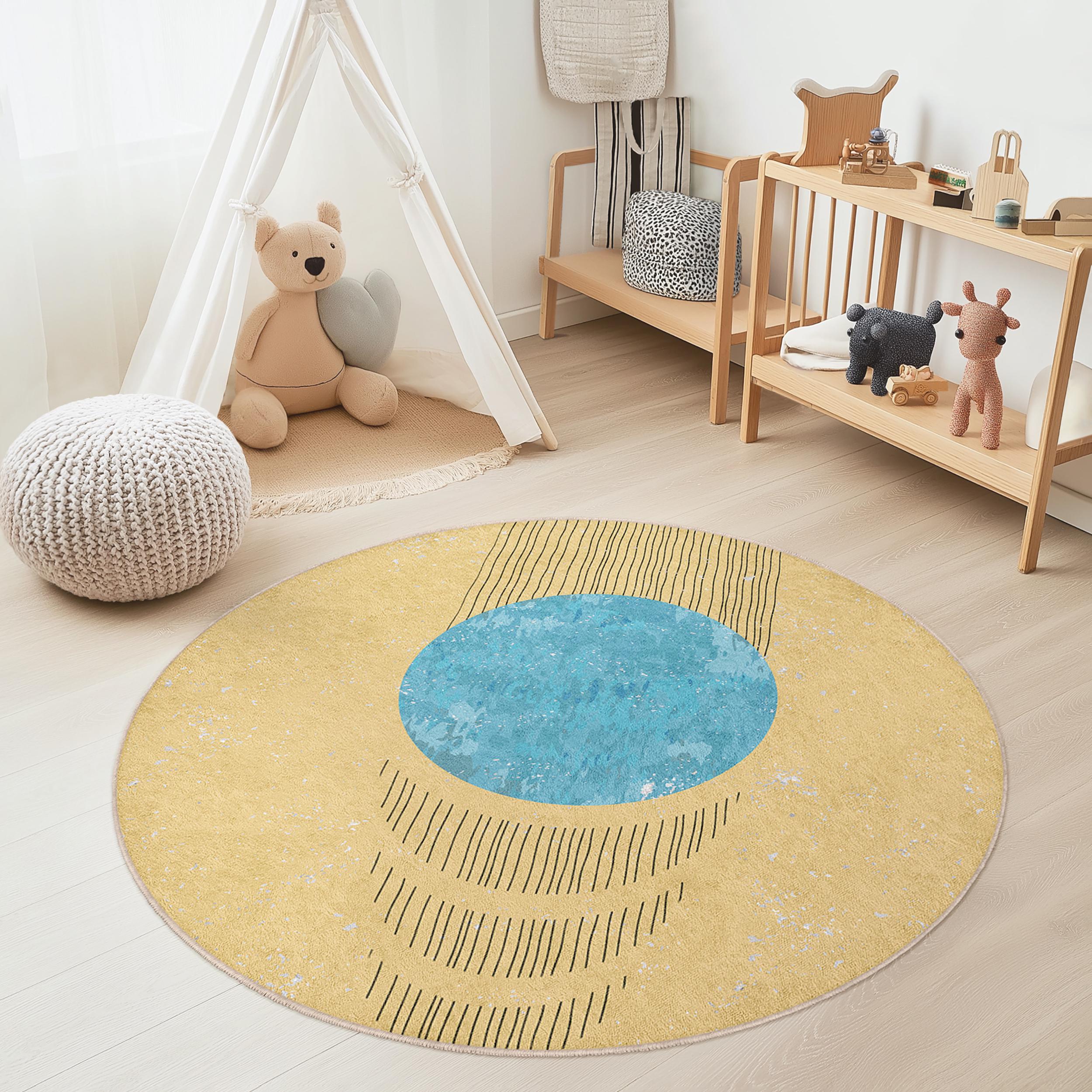 Kreismuster Kinderteppich Mehrfarbig Ø150cm