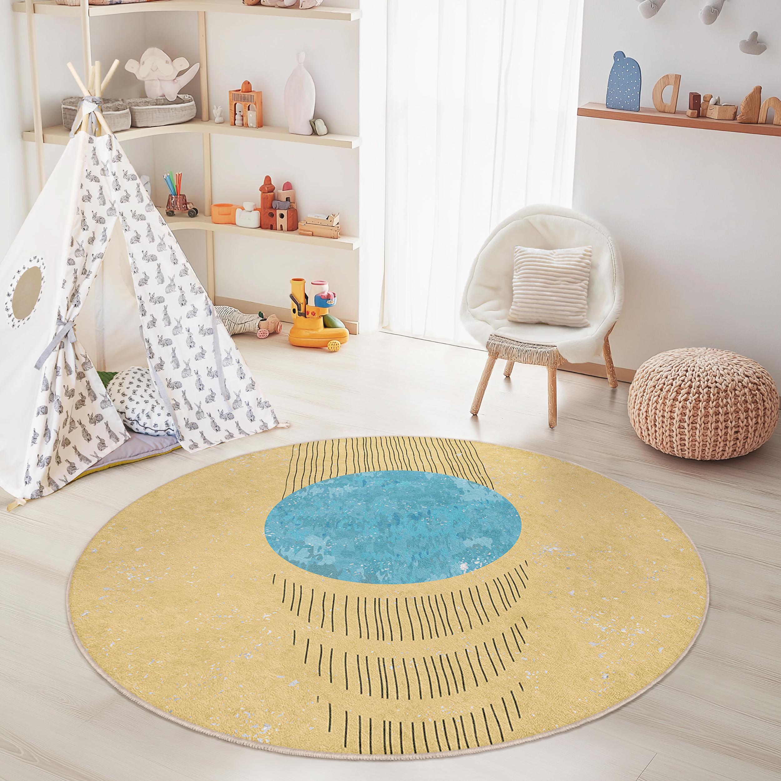Circular pattern Children's rug Multicolored Ø180cm