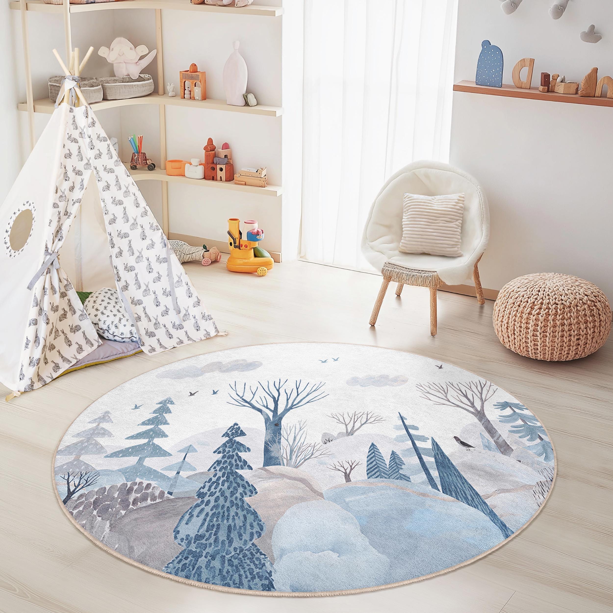 Winter Wonderland Kinderteppich Mehrfarbig Ø180cm
