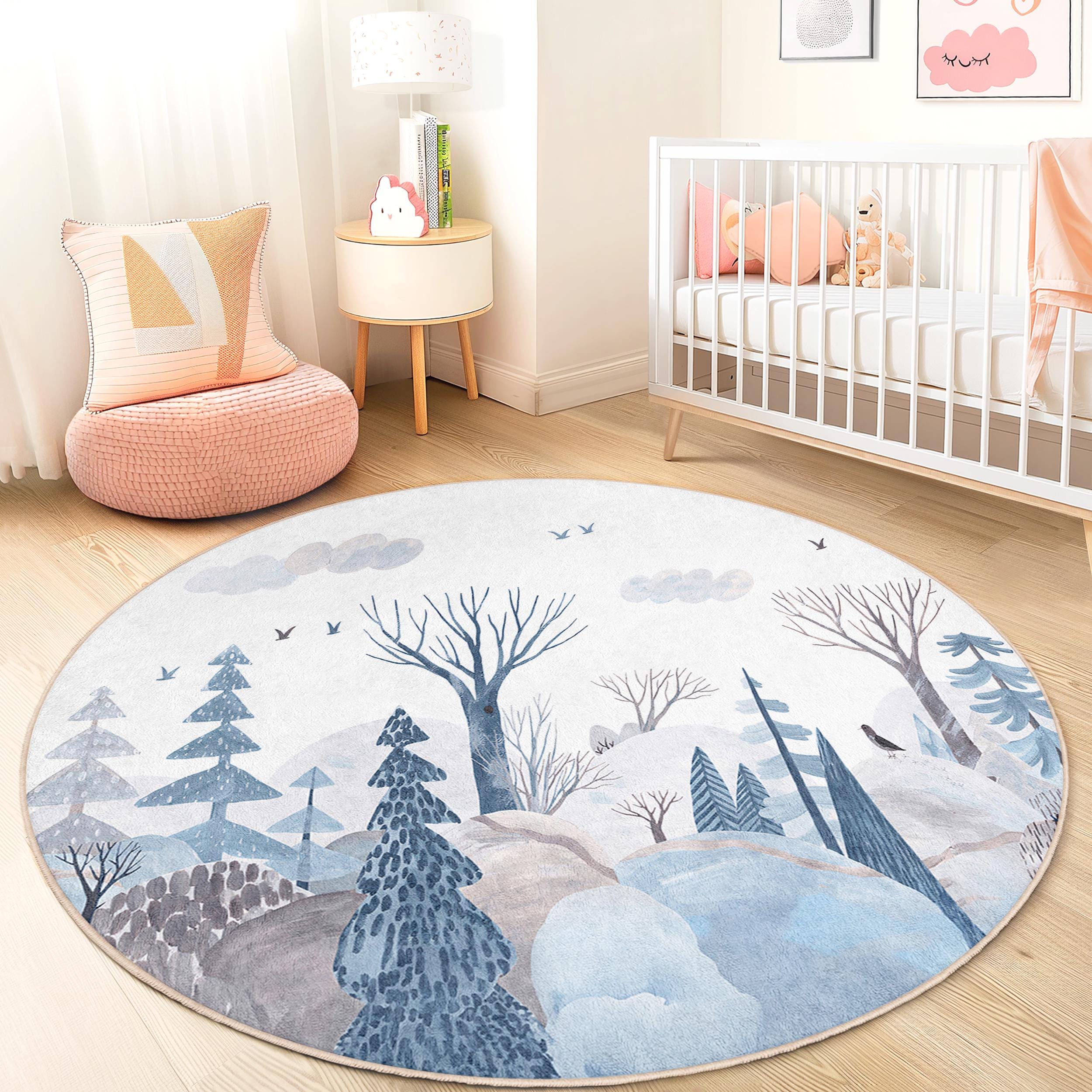 Winter Wonderland Children's Rug Multicolored Ø180cm