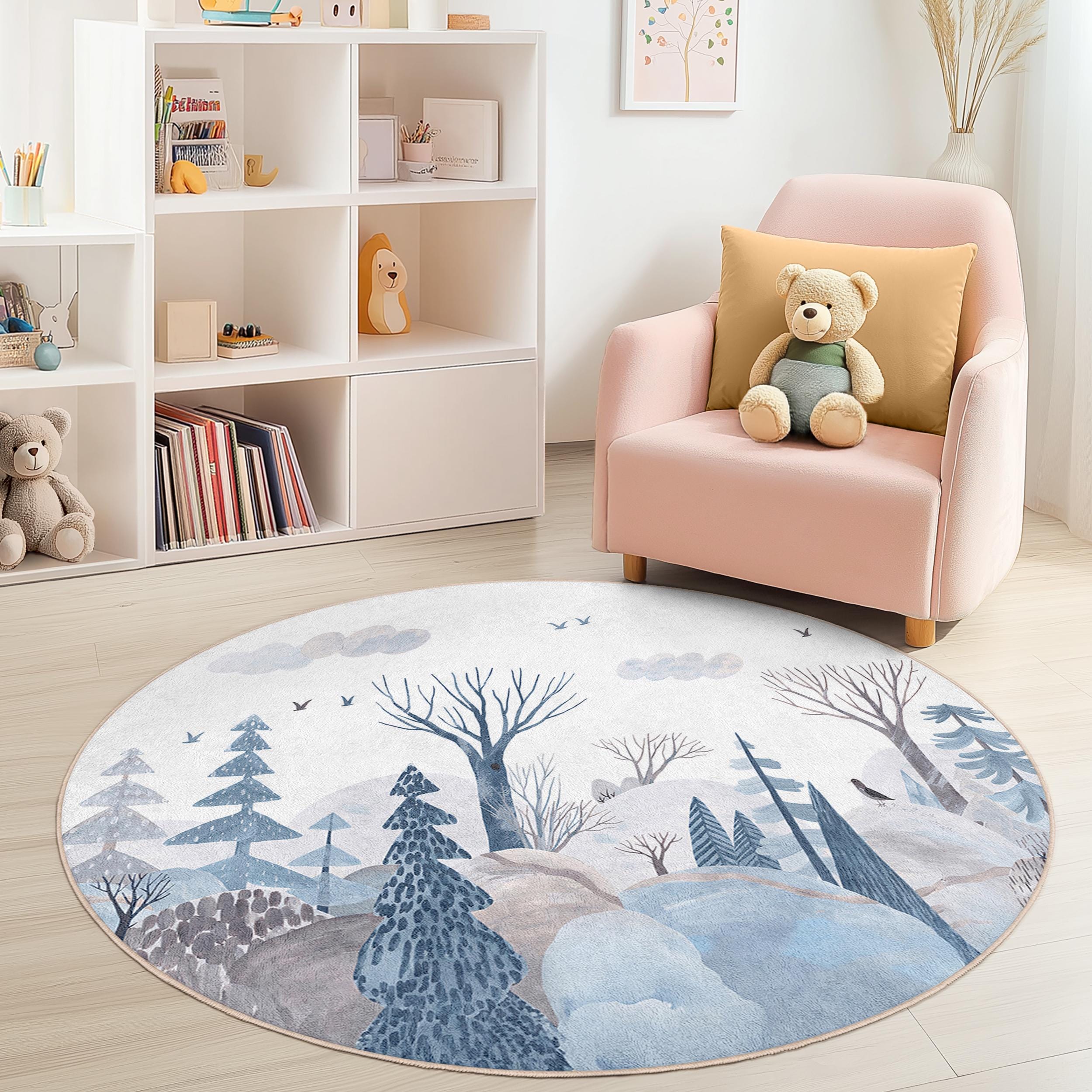 Winter Wonderland Children's Rug Multicolored Ø180cm