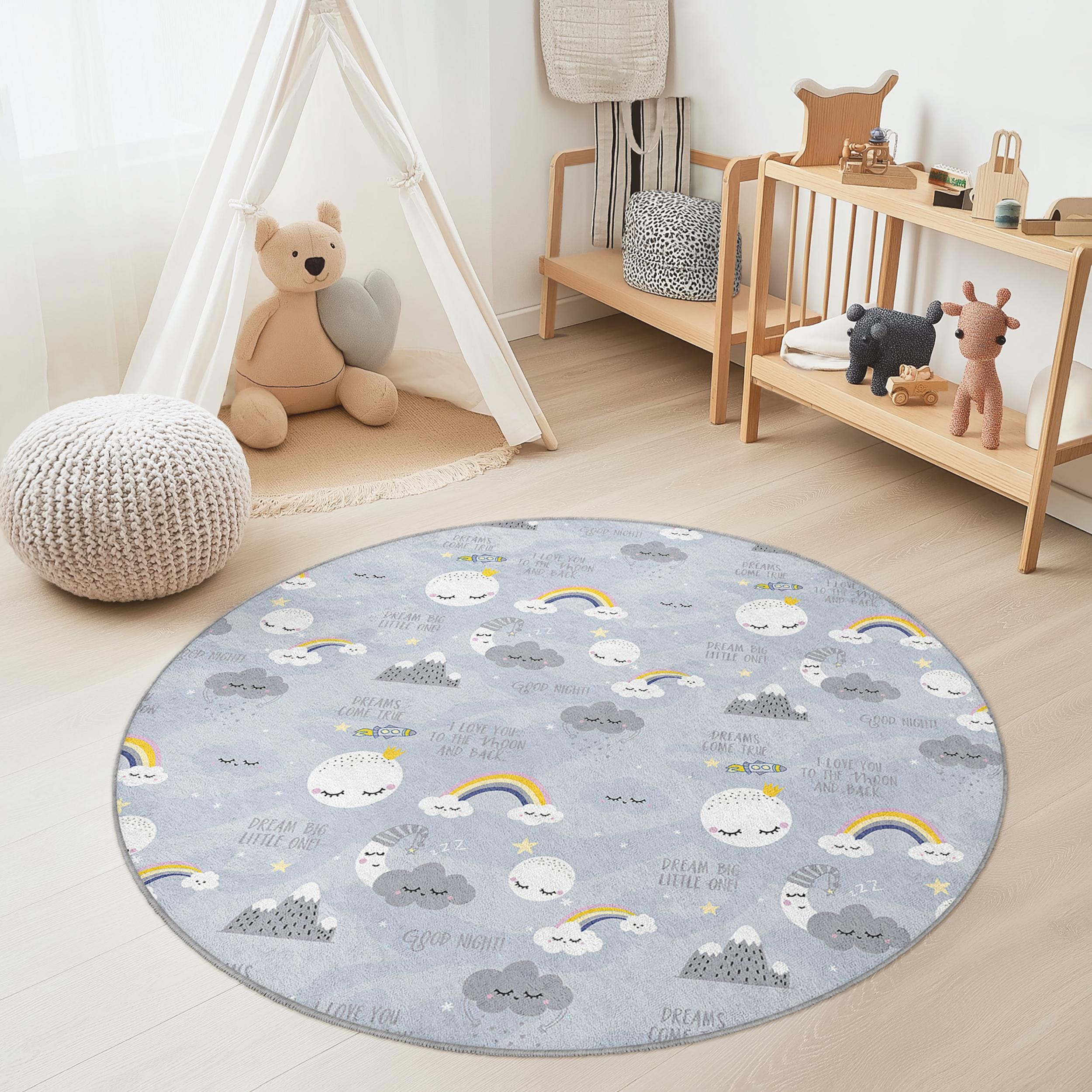 Clouds Children's rug Multicolored Ø150cm