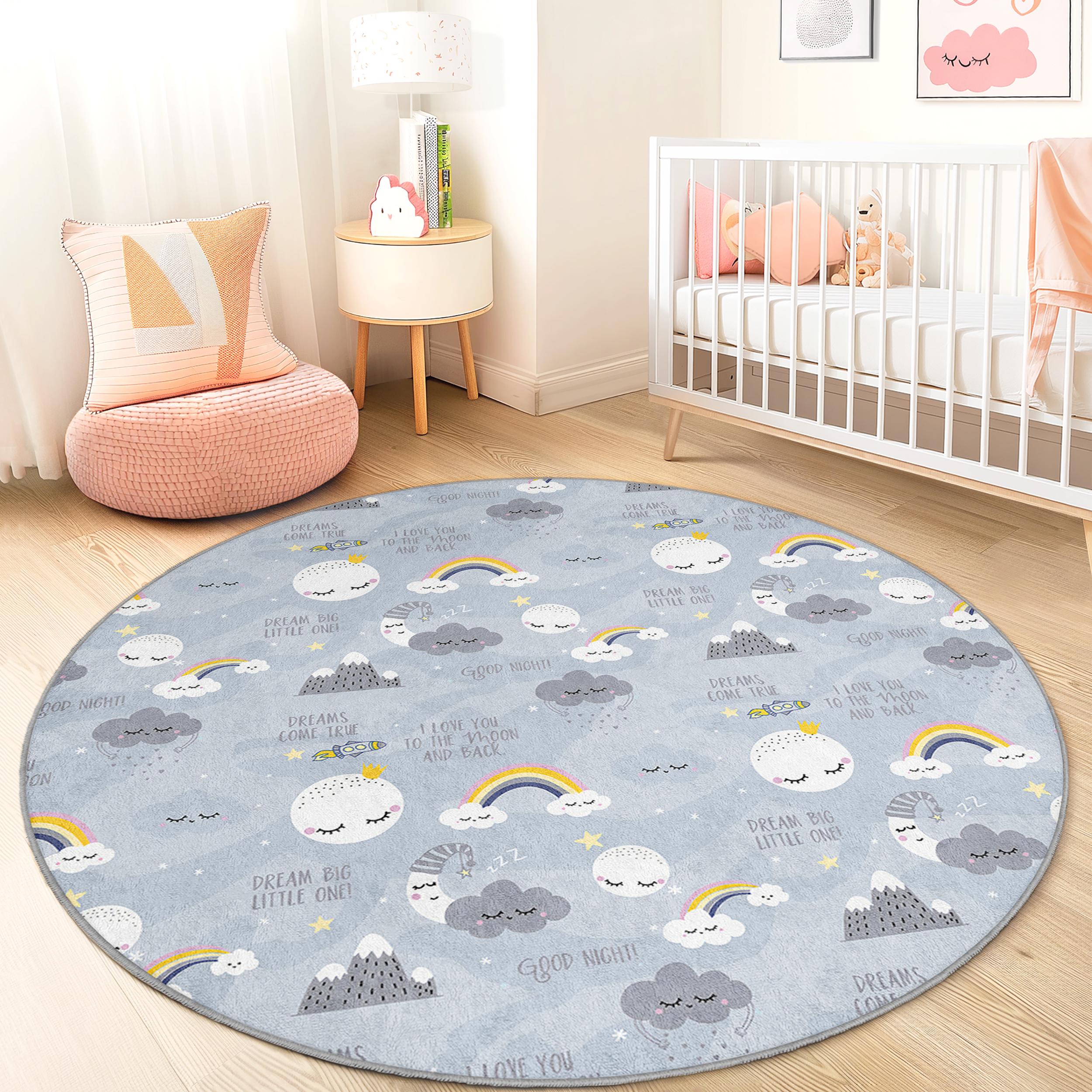 Clouds Children's rug Multicolored Ø150cm