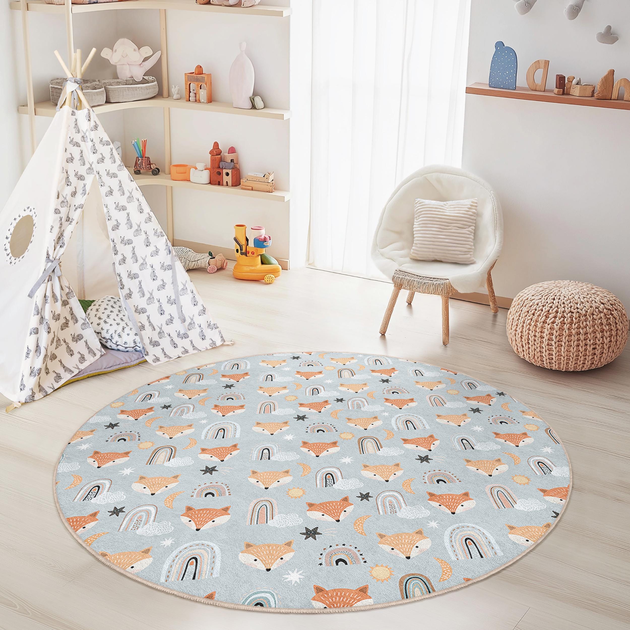 Fuchs Kinderteppich Mehrfarbig Ø150cm