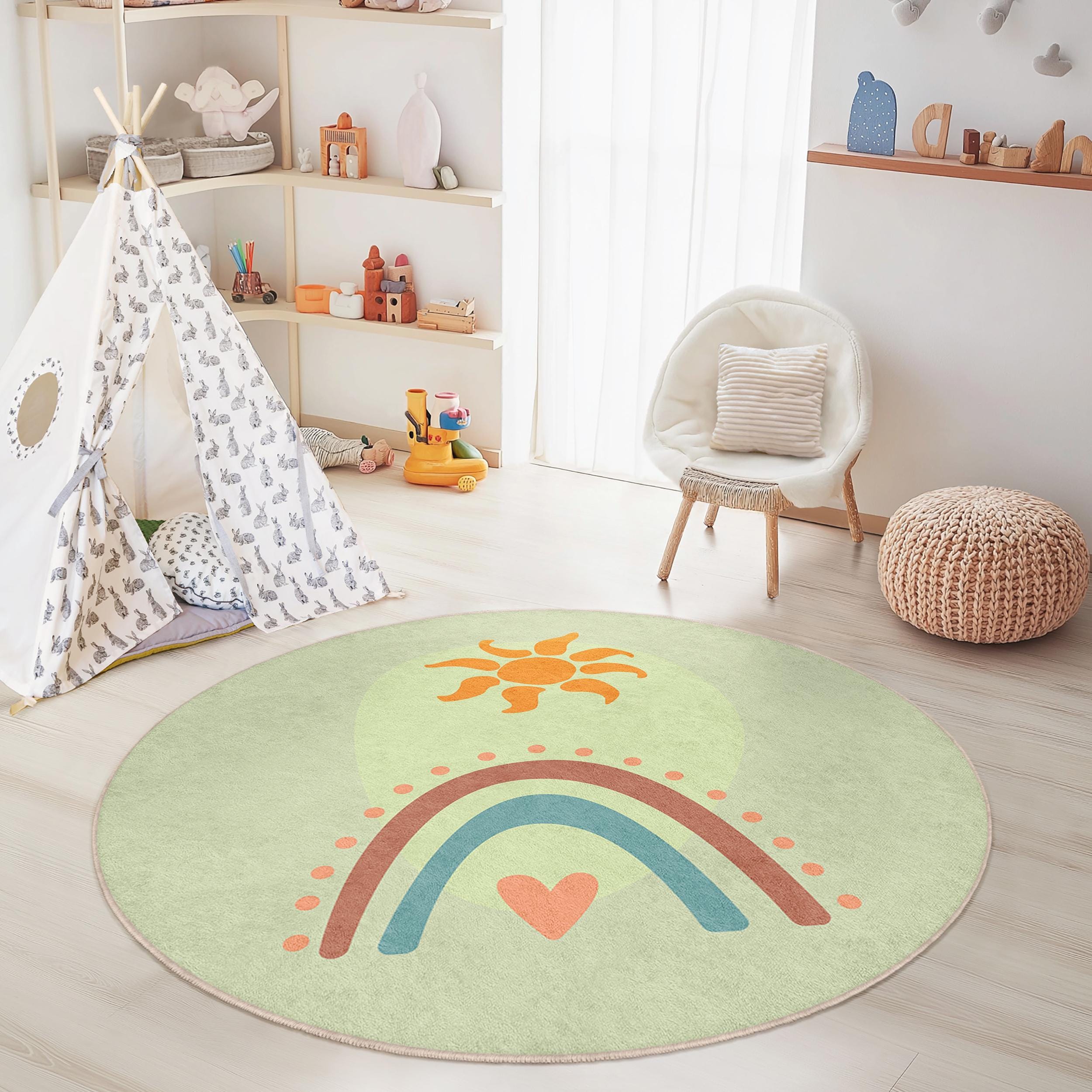 Sunbeam Rainbow Children's Rug Multicoloured Ø180cm