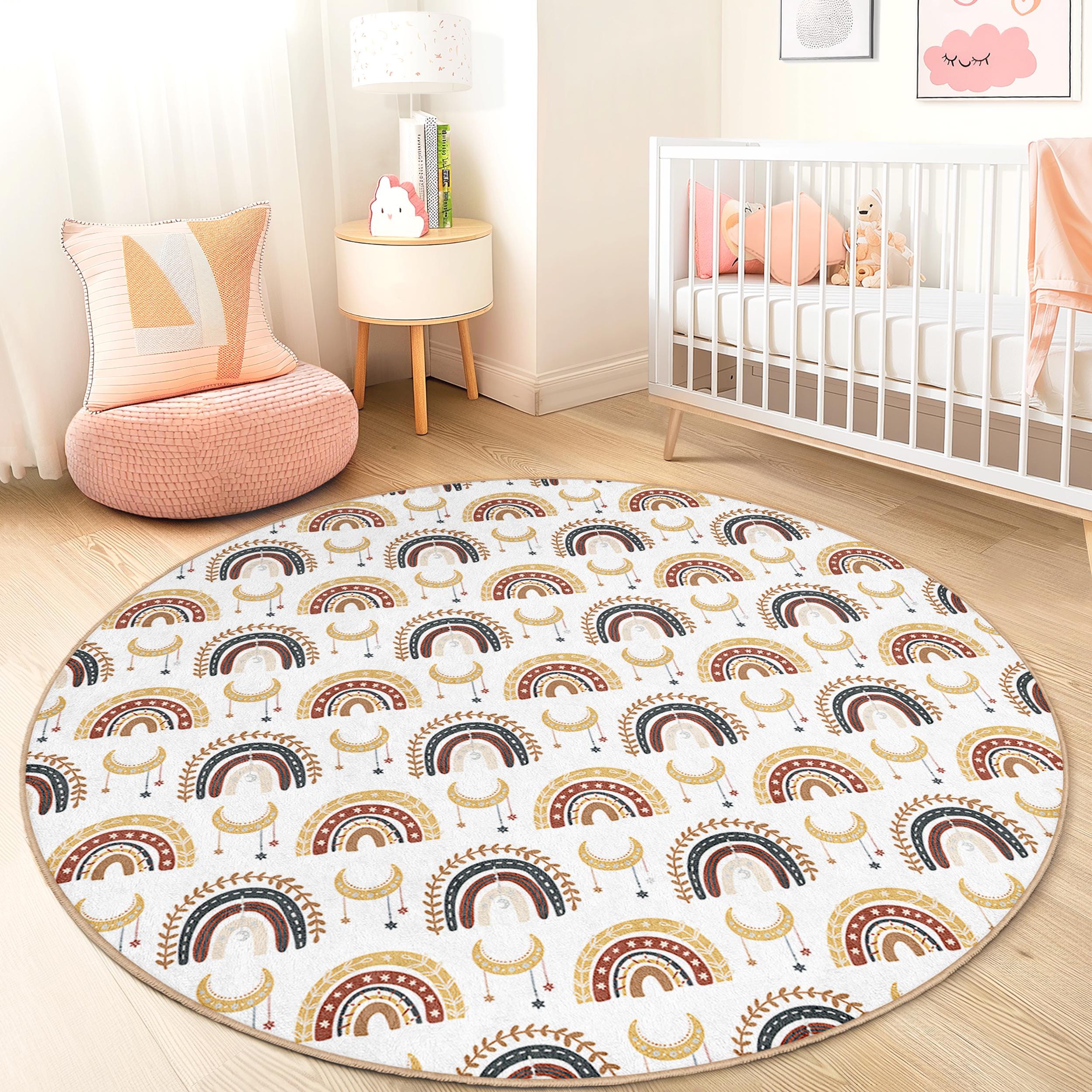 Regenbogen Kinderteppich Mehrfarbig Ø120cm