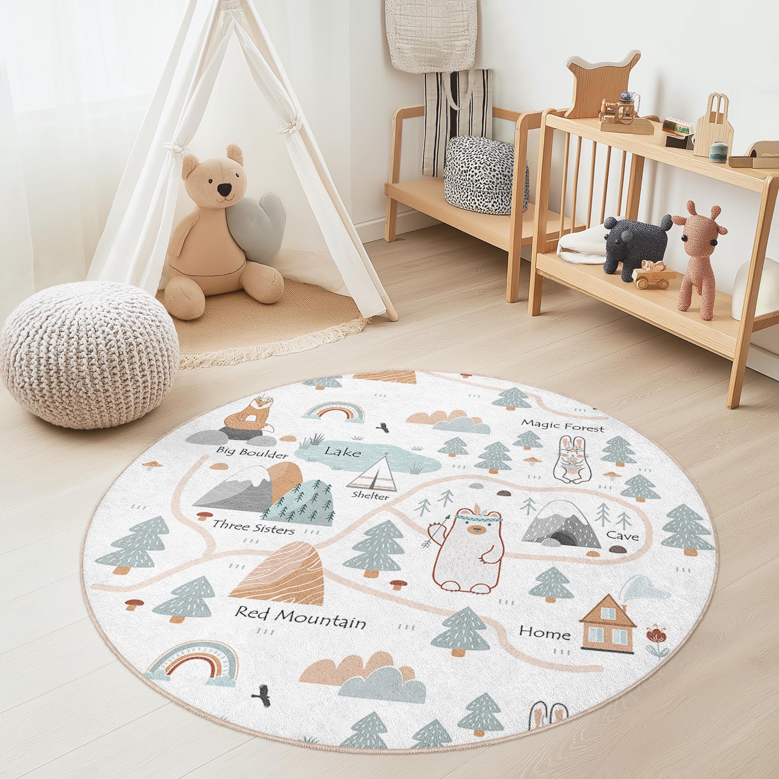 Magic forest Children's rug Multicolored ⌀120cm