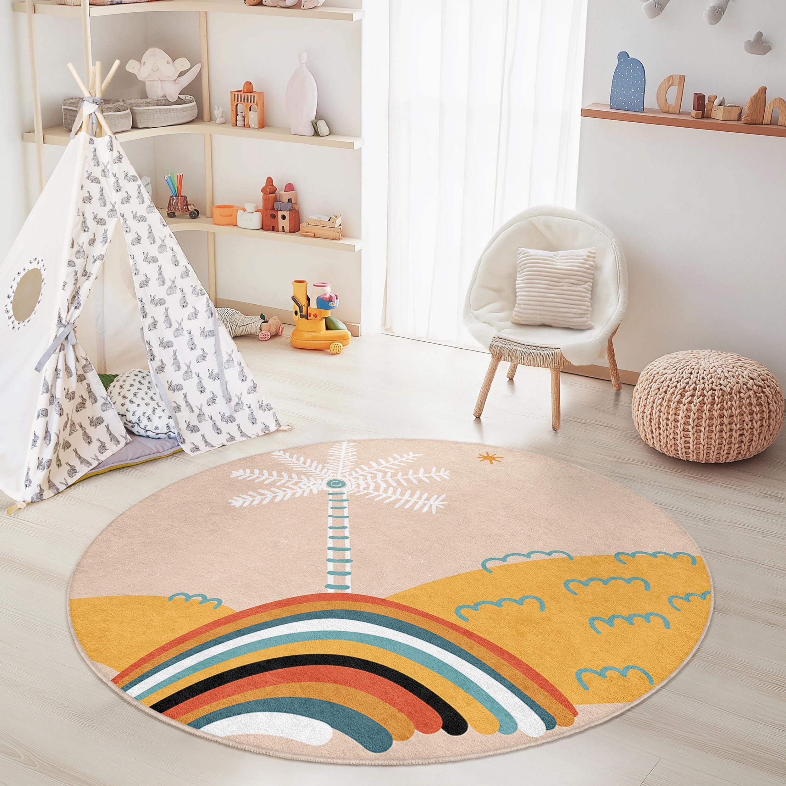 Rainbow Children's Rug Multicolored ⌀180cm