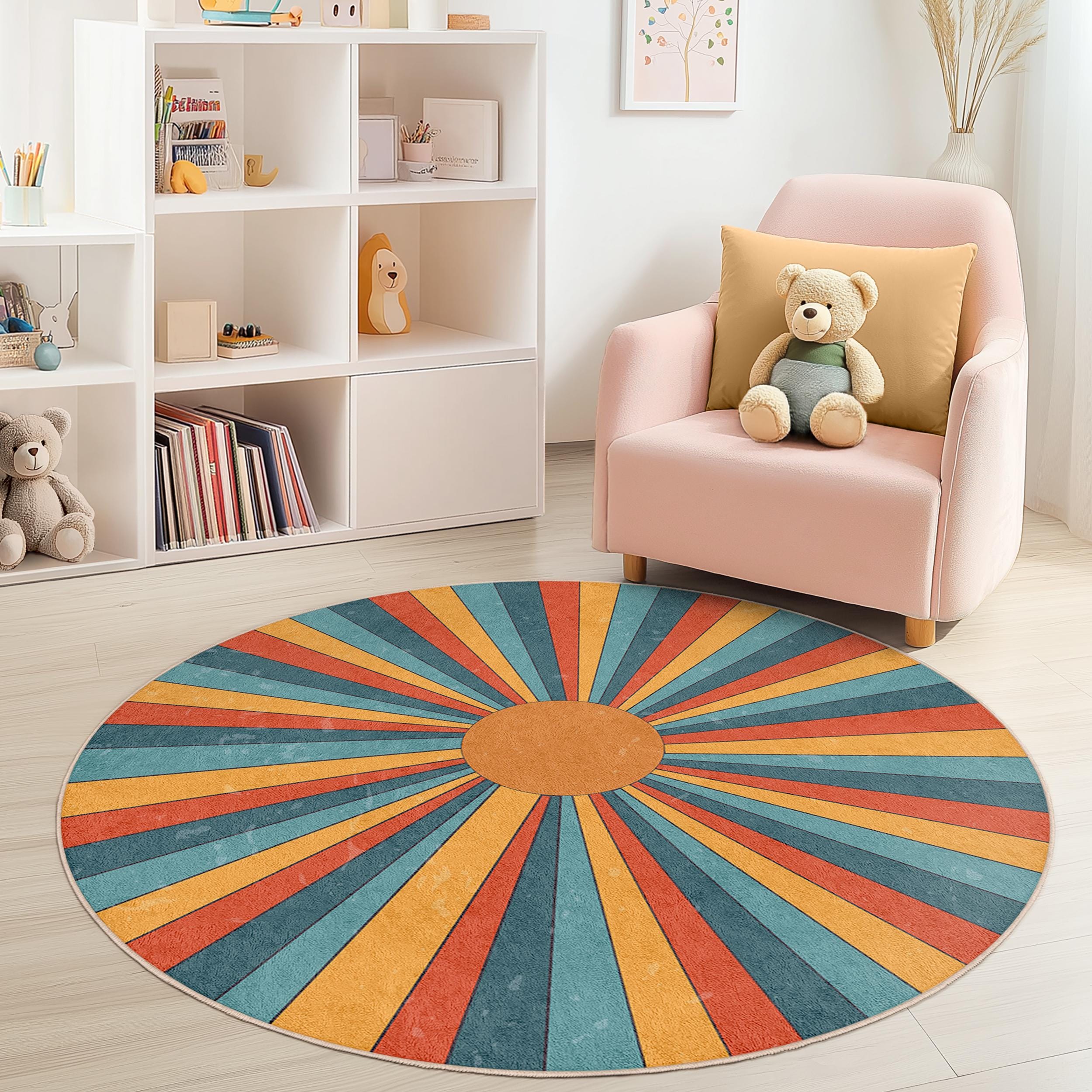 Sonnenstrahl Kinderteppich Mehrfarbig ⌀120cm