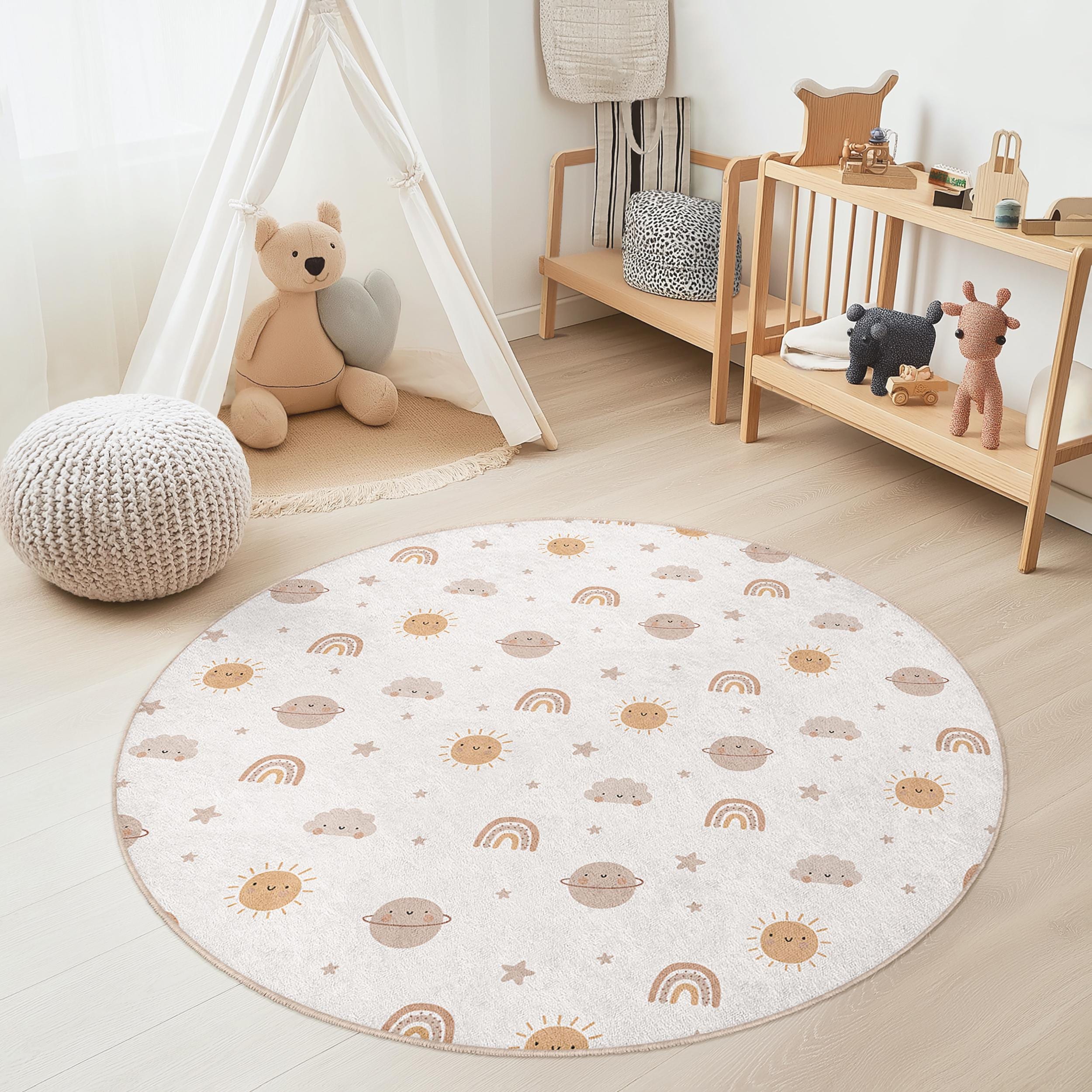 Sunny sky Children's rug Multicolored ⌀150cm