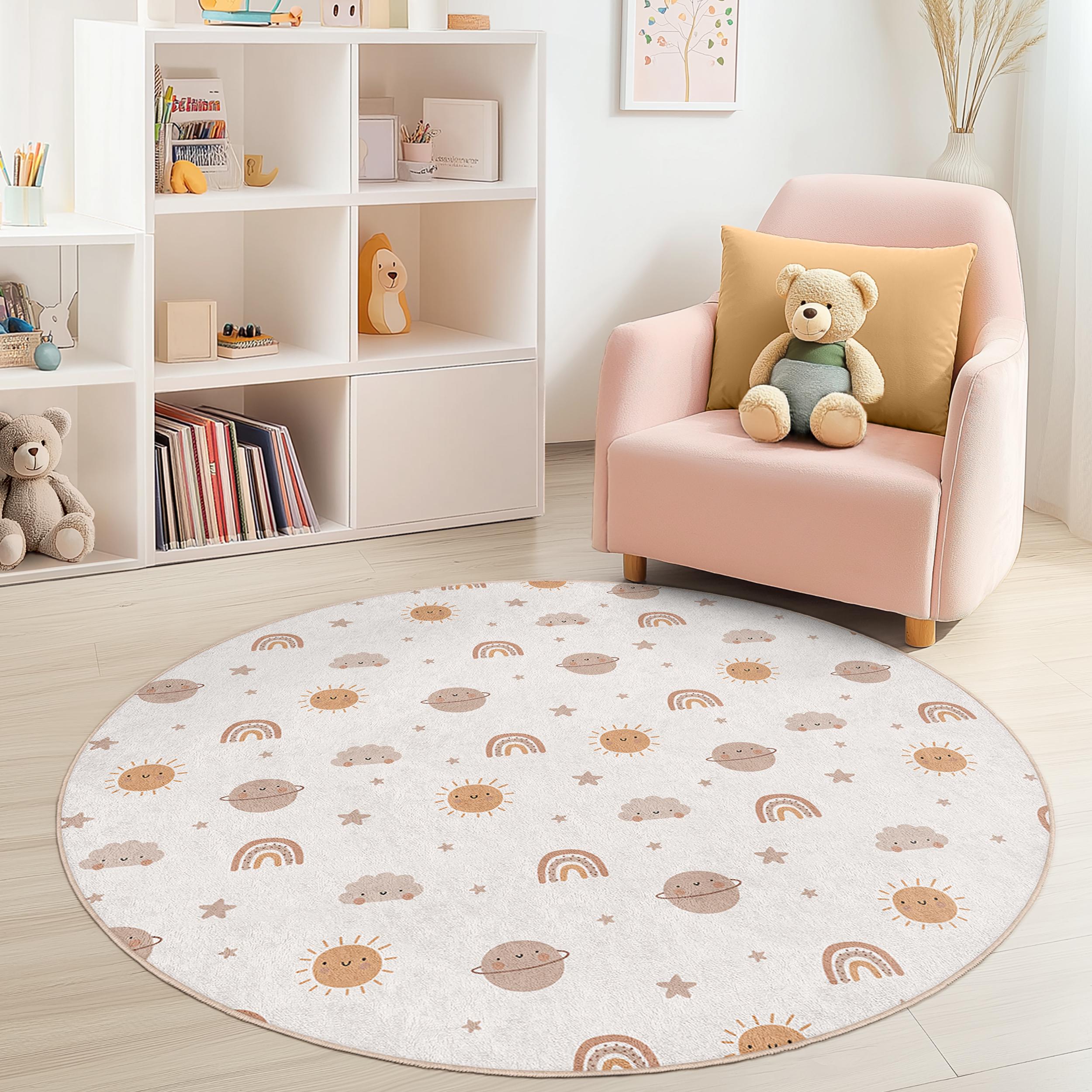 Sonniger Himmel Kinderteppich Mehrfarbig ⌀180cm