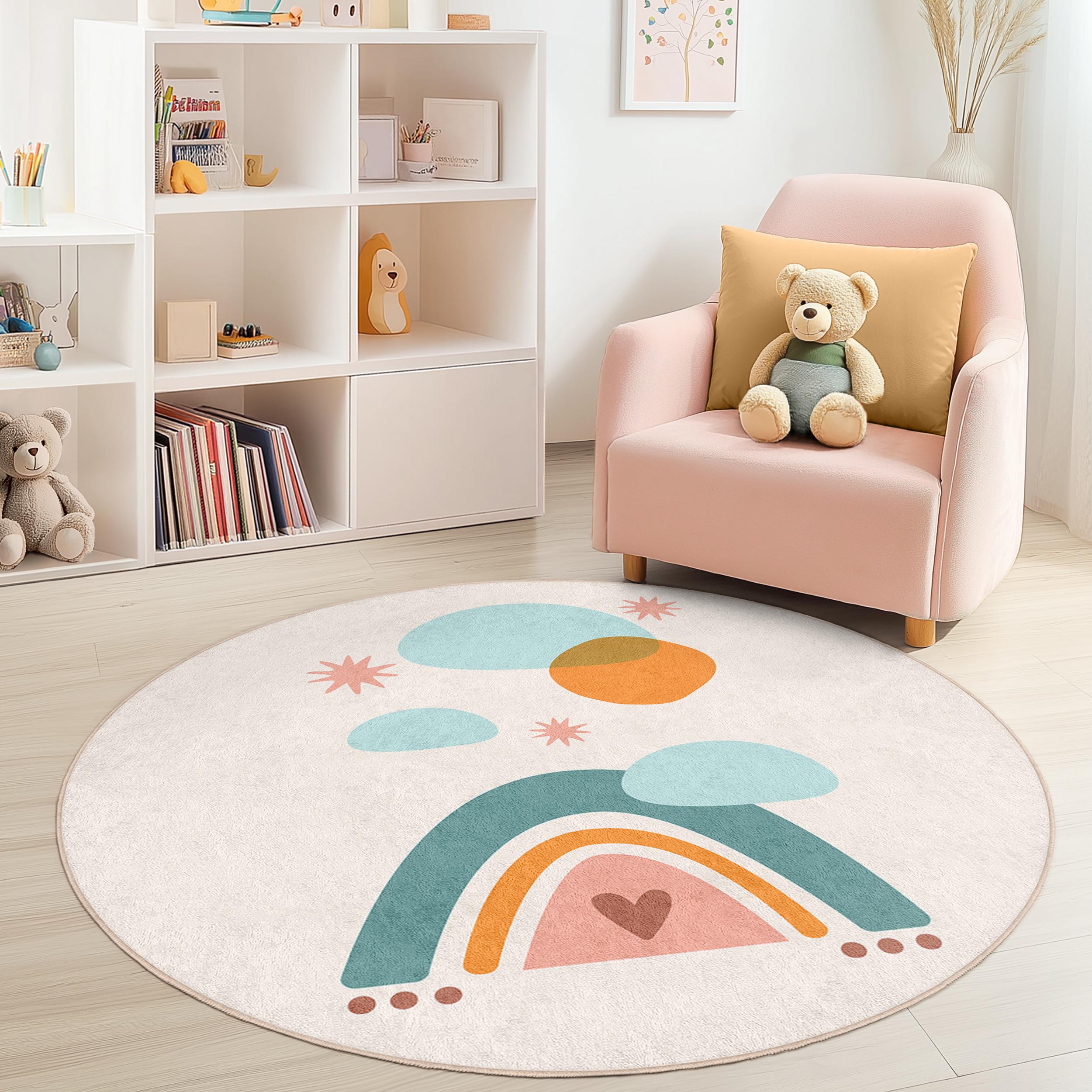 Rainbow Kids Rug Multicoloured Ø150cm