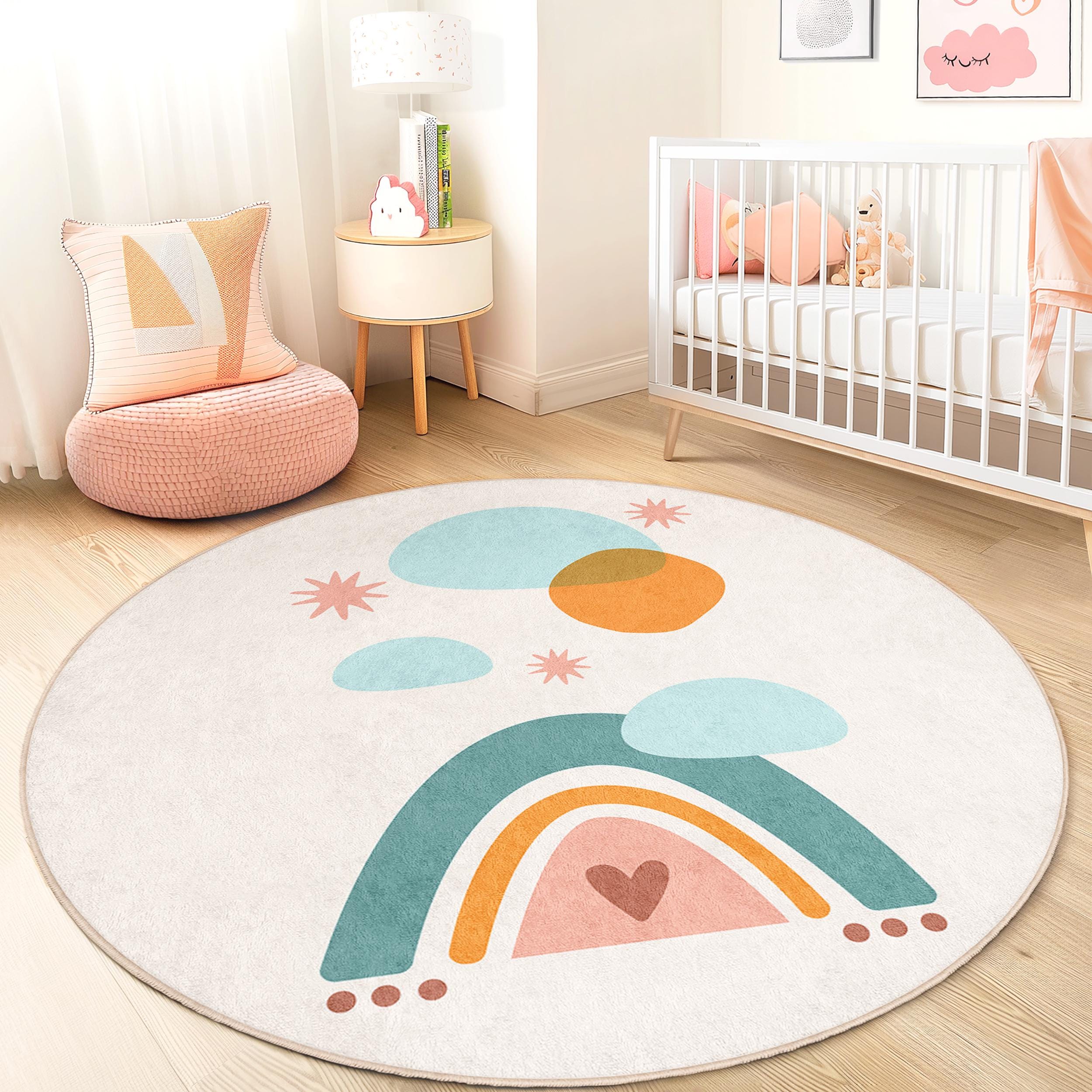 Rainbow Kids Rug Multicoloured Ø150cm