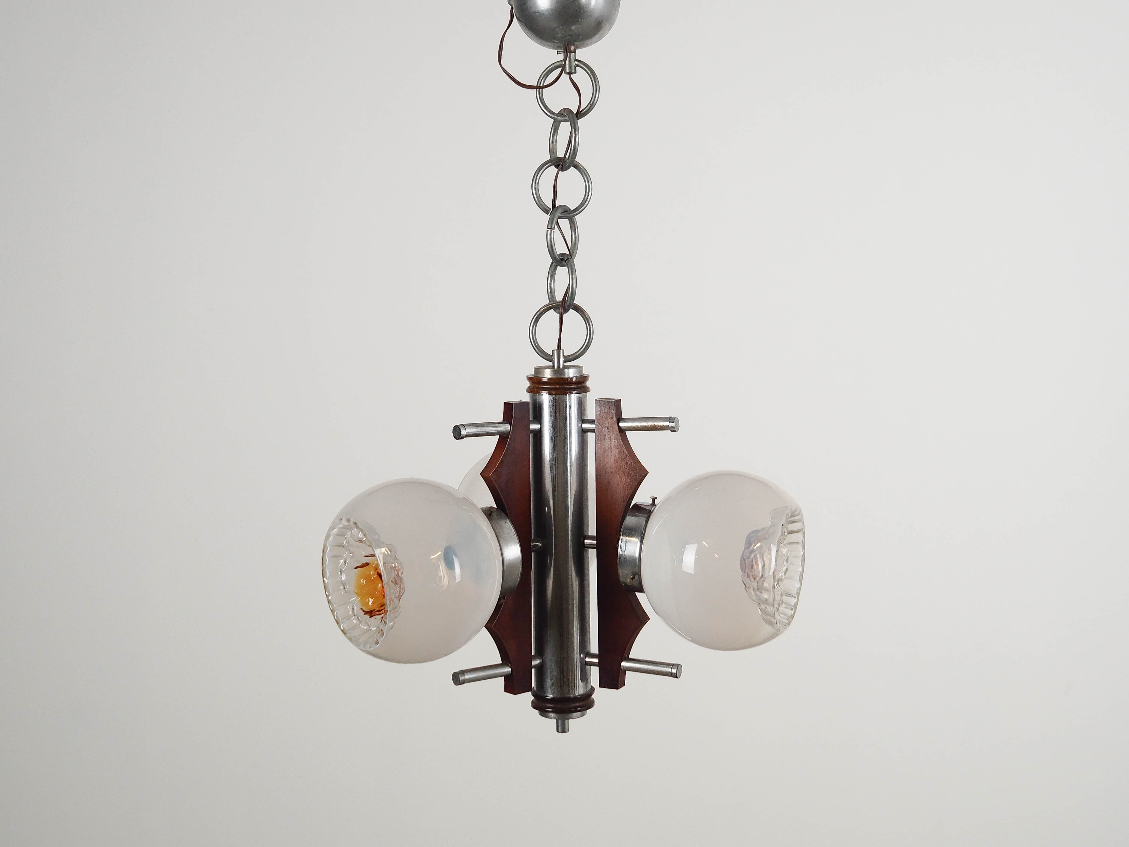 Hanging lamp Murano glass metal 1970s