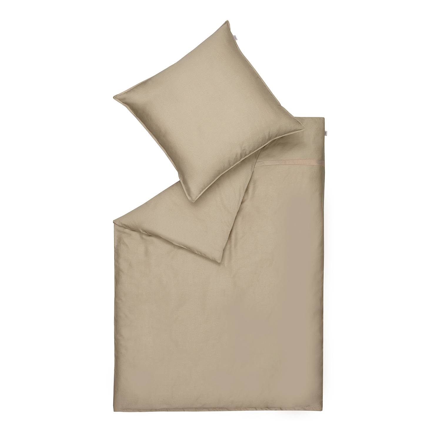 Pure Bettwäsche Baumwolle Beige 135x200cm Kissen 80x80cm